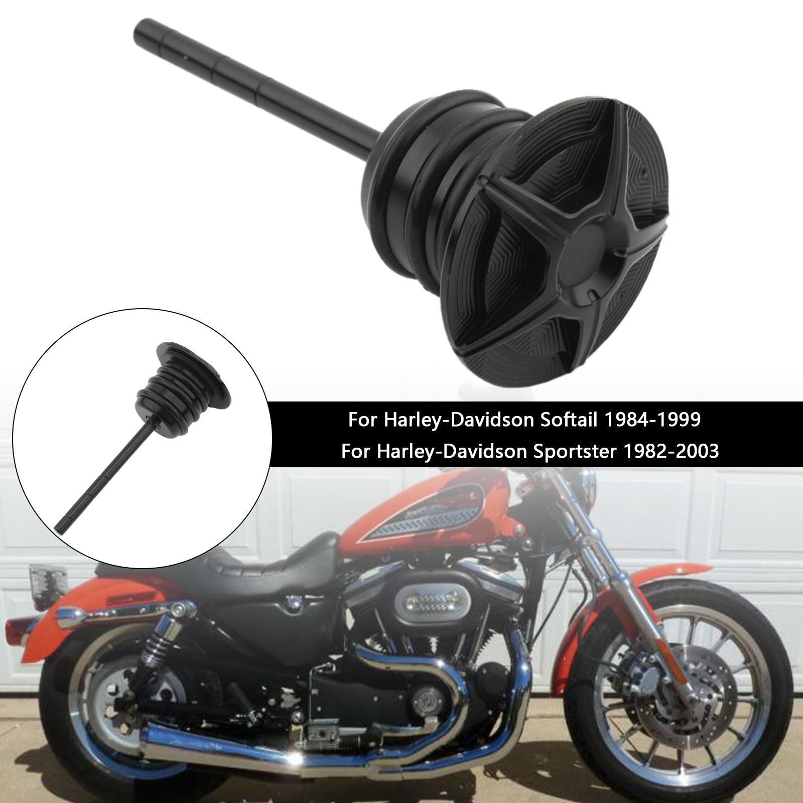 Oil Dipstick Tank Cap Plug For Softail 84-99 Sportster 82-03