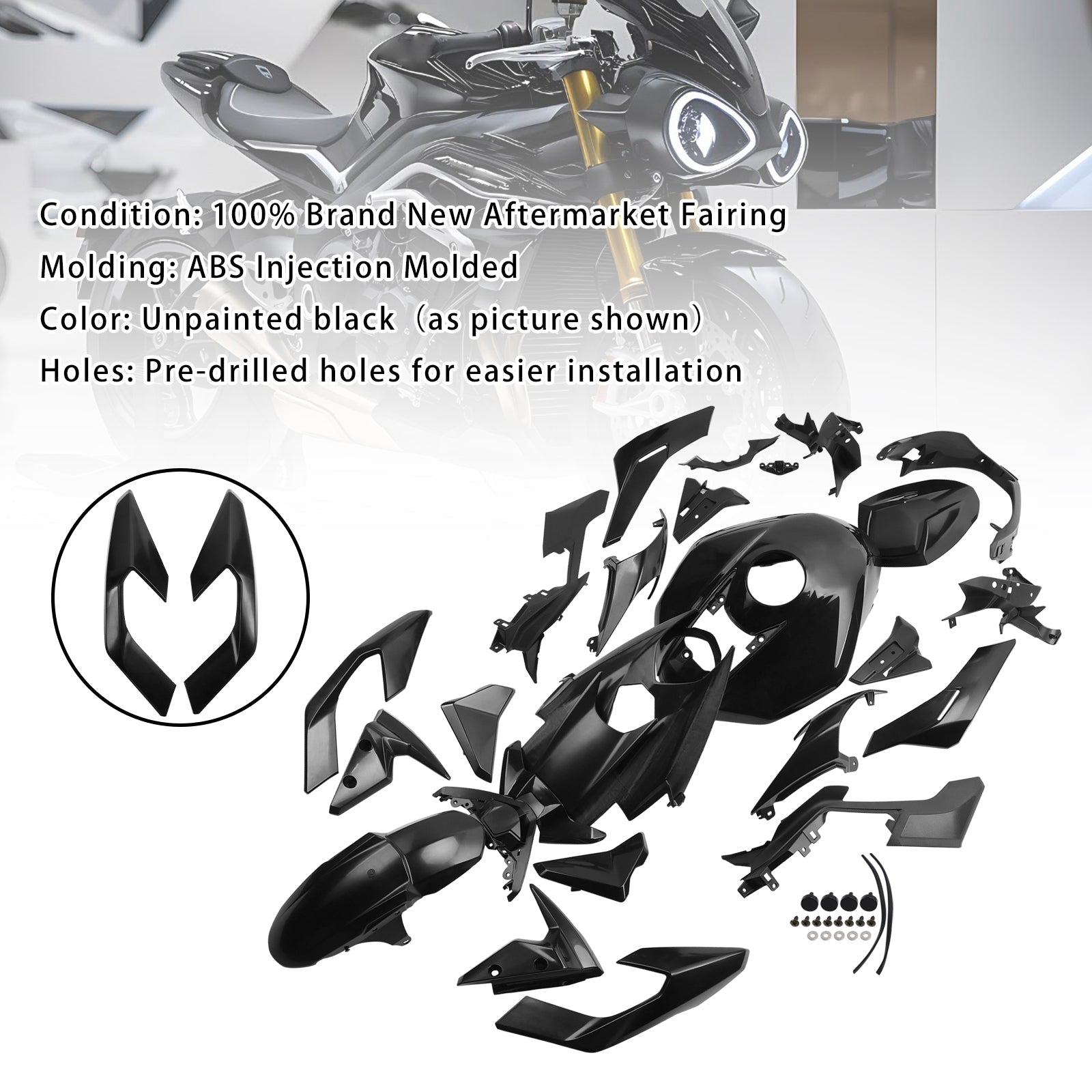 2023-2025 Street Triple 765 R/RS Bodywork Fairing Injection Unpainted