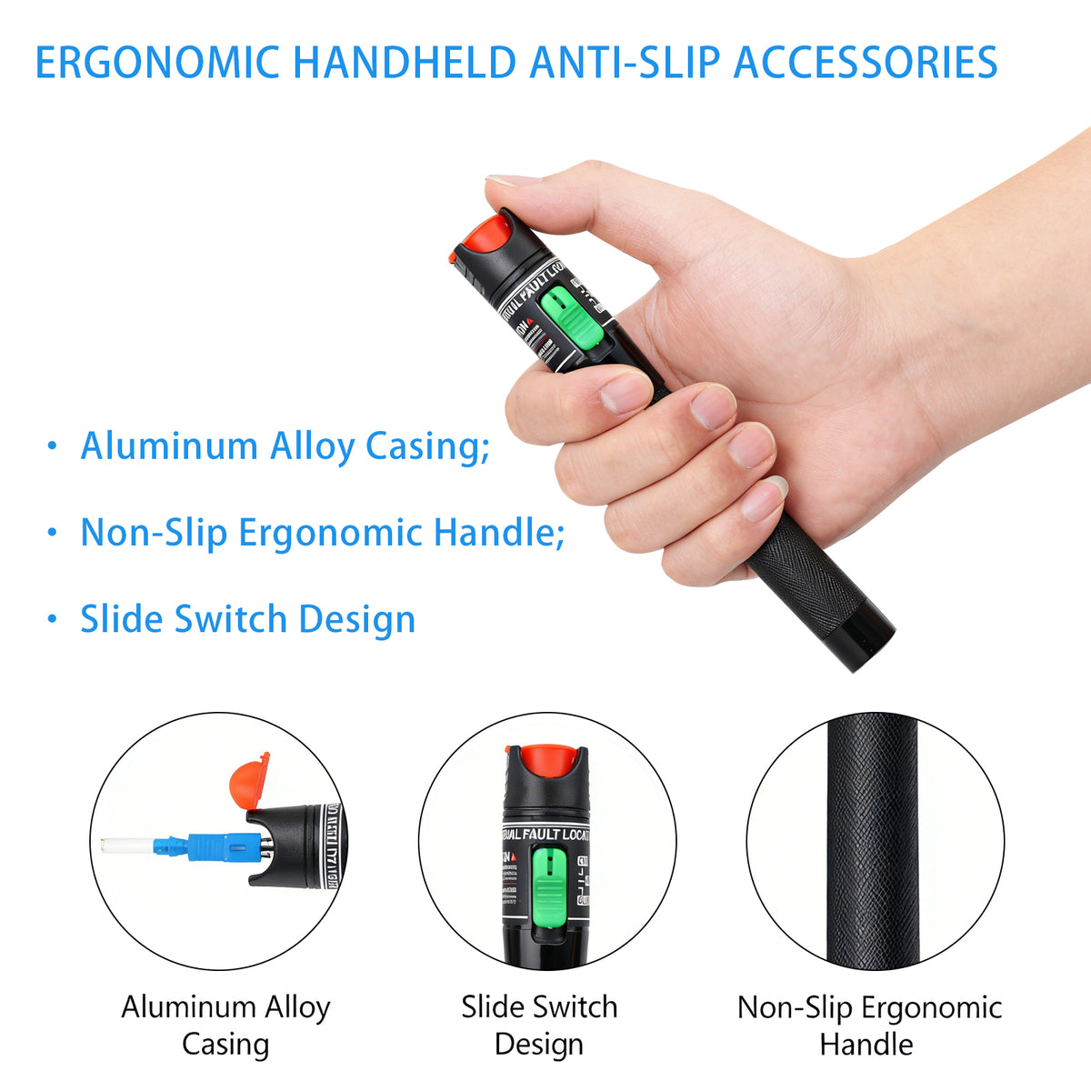 20MW Visual Fault Locator Fiber Optic Tester VFL Fiber Optic Cable Tester + FC