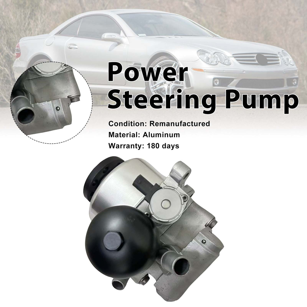 ABC Hydraulic Power Steering Pump A0054667201 Fit Mercedes R230 SL550 2007-12