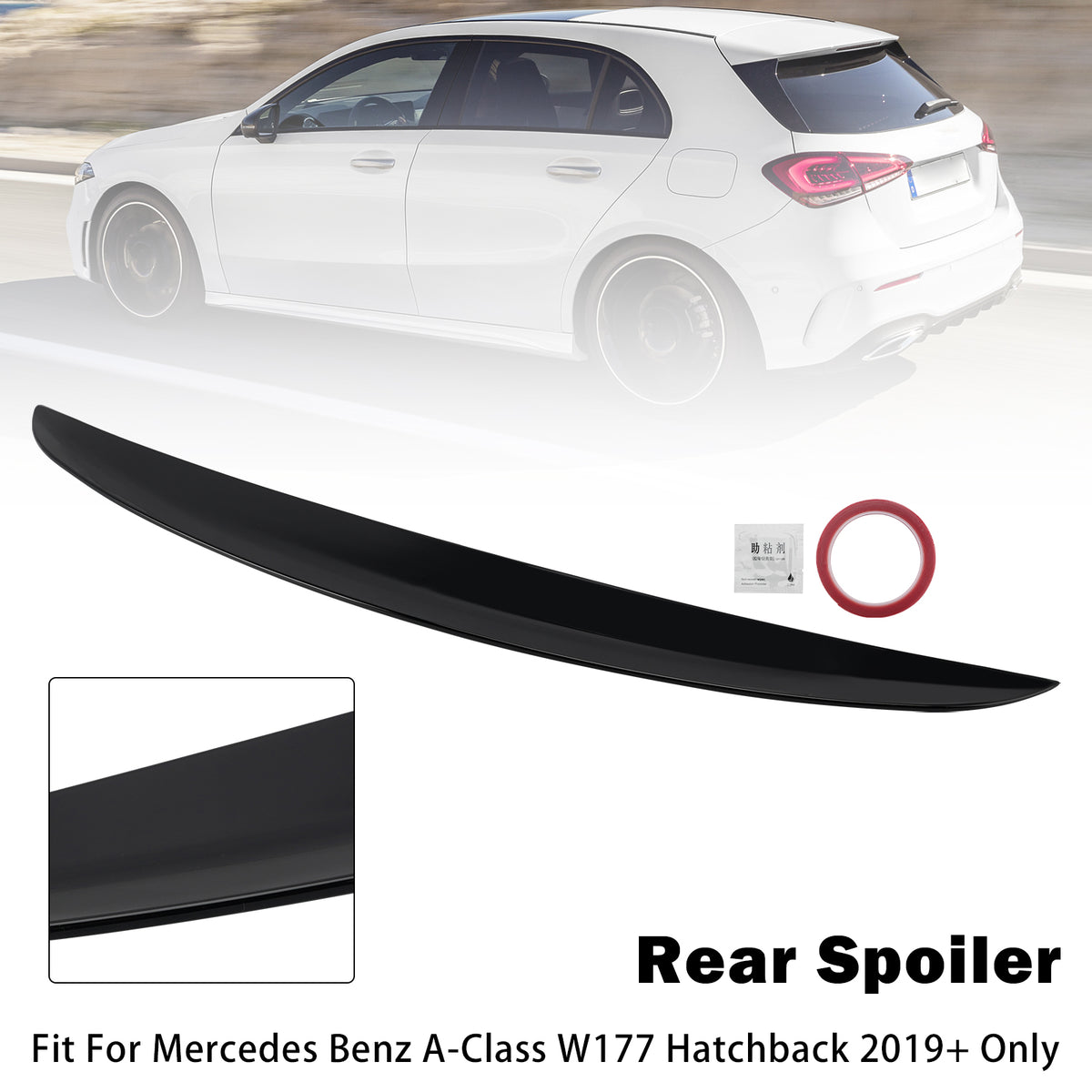 Gloss Black Rear Boot Spoiler For Mercedes Benz A?Class W177 Hatchback 2019+