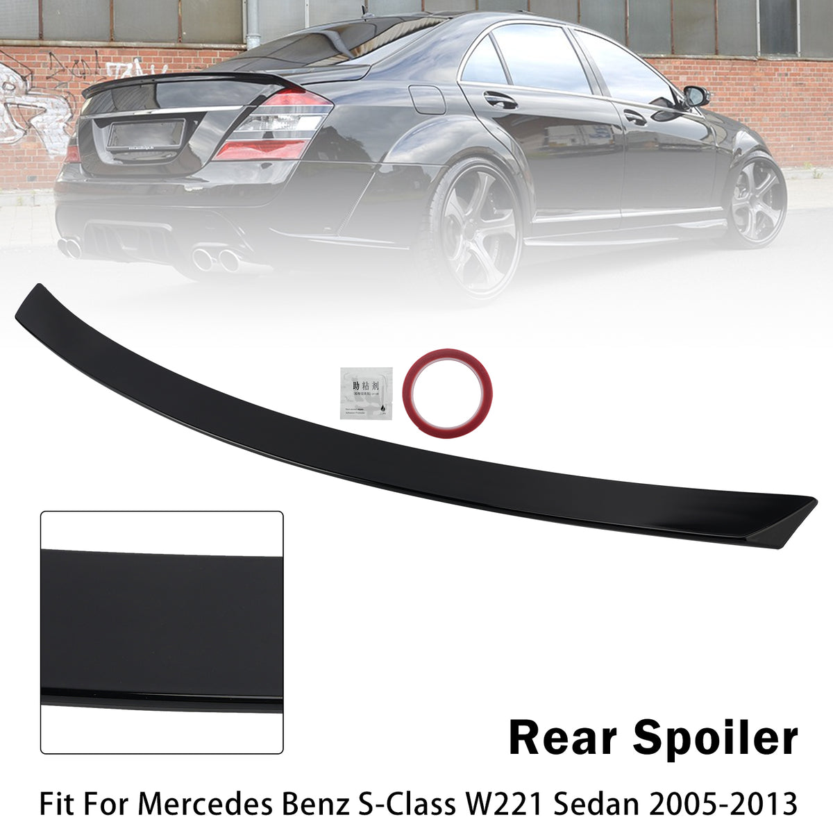 Gloss Black Rear Boot Spoiler For Mercedes Benz S?Class W221 Sedan 2005?2013