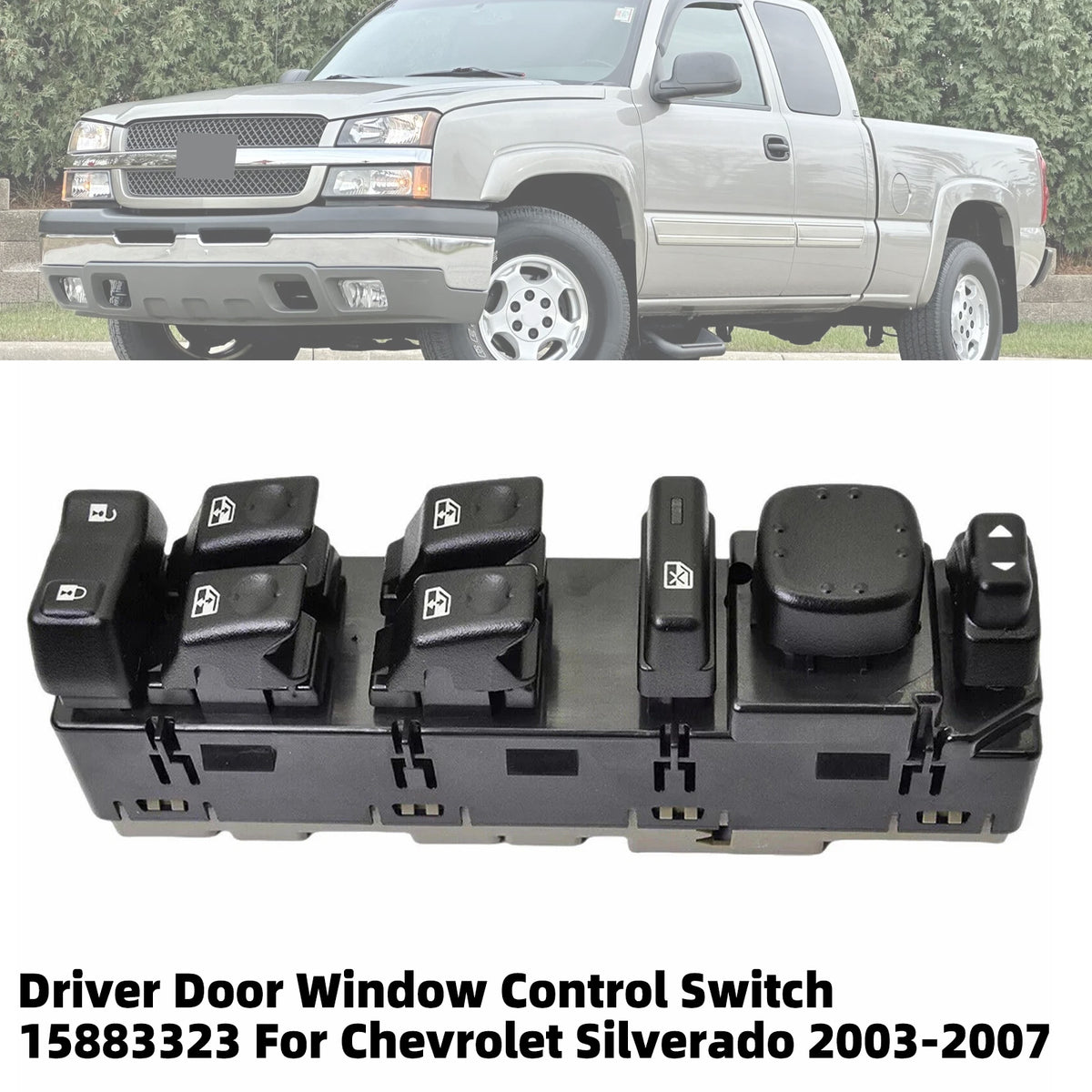 Driver Door Window Control Switch 15883323 For Chevrolet Silverado 2003-2007