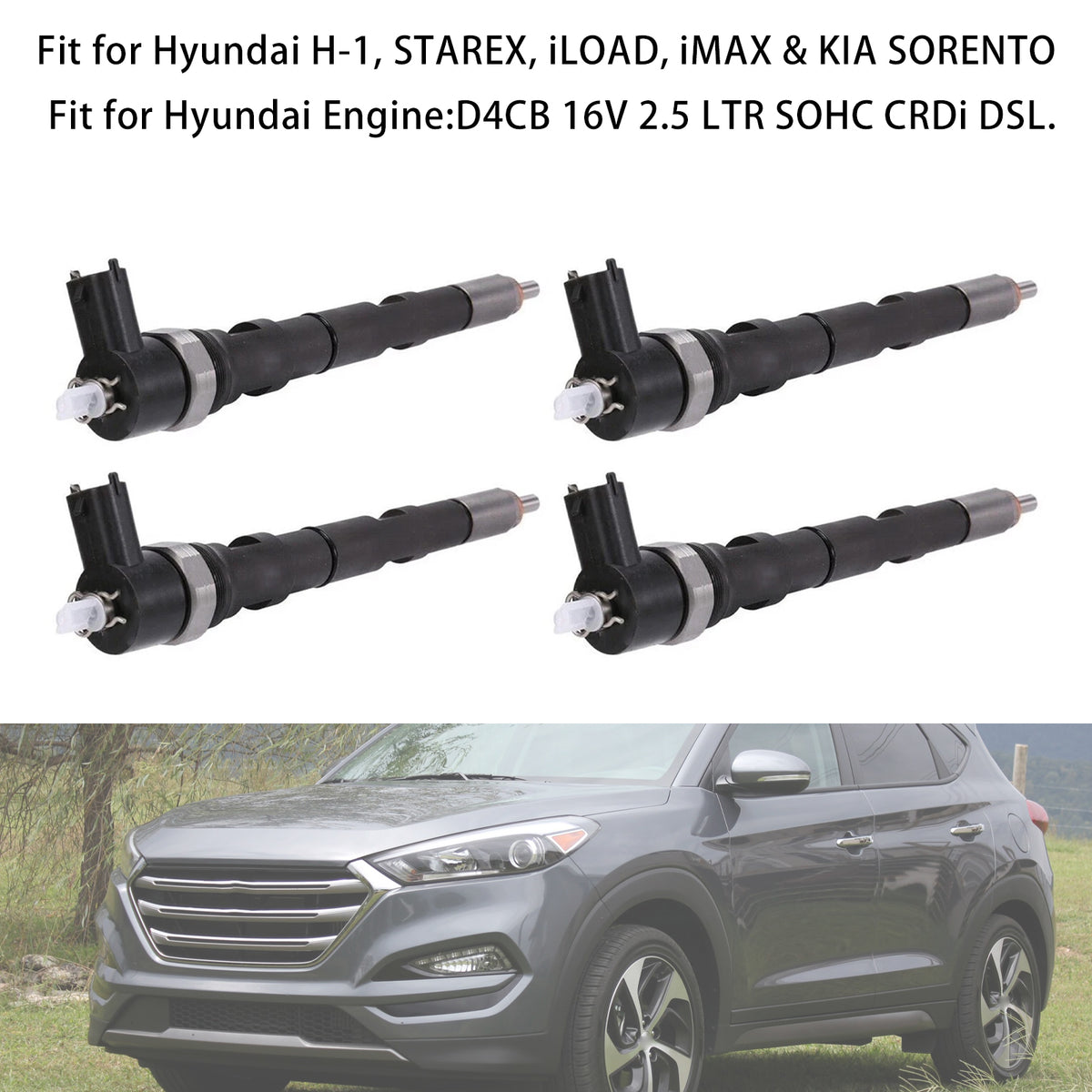 4Pcs Fuel Injector For Hyundai KIA Starex Sorento 2.5 Diesel 0445110083