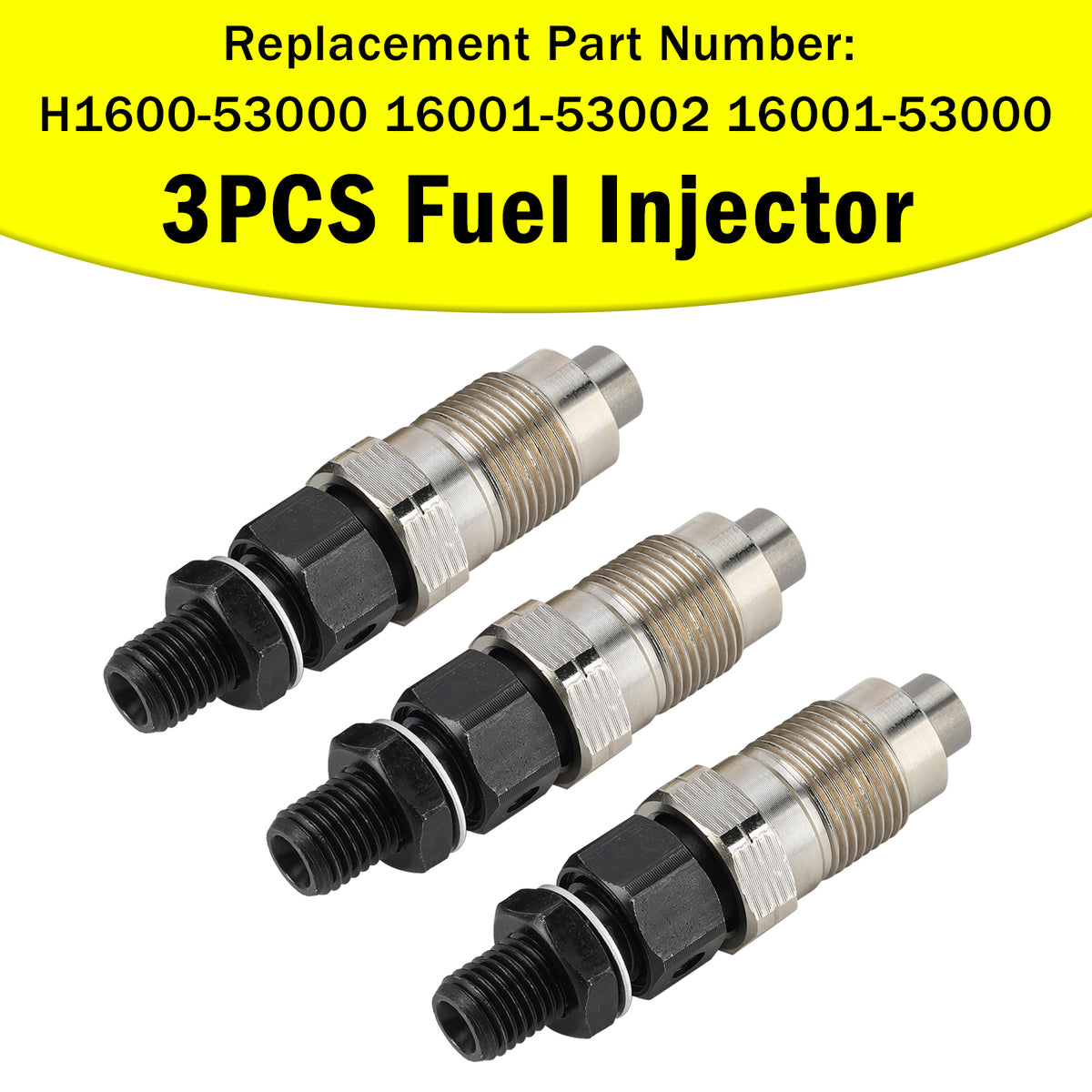 3PCS Fuel Injector For Kubota D722 H1600-53000 16001-53002 16001-53000