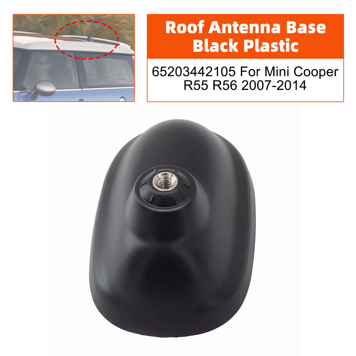 Roof Antenna Base Black Plastic 65203442105 For Mini Cooper R55 R56 2007-2014