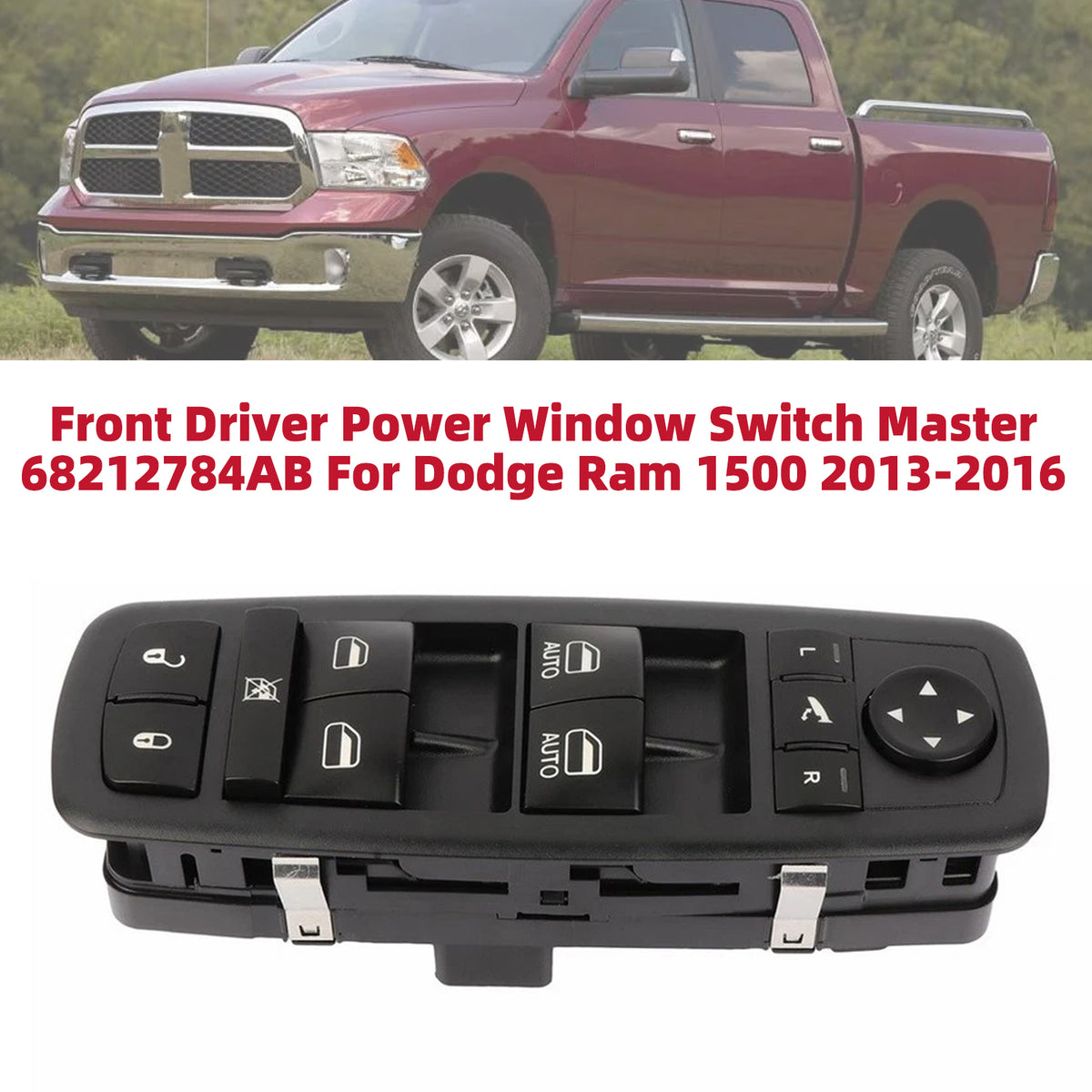 Front Driver Power Window Switch Master 68212784AB For Dodge Ram 1500 2013-2016