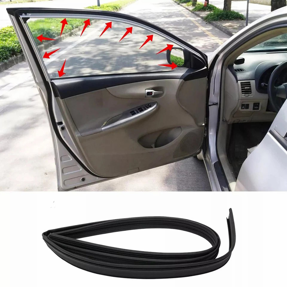 Front LH Left Door Glass Run Channel Seal For Toyota Corolla 2002-2008