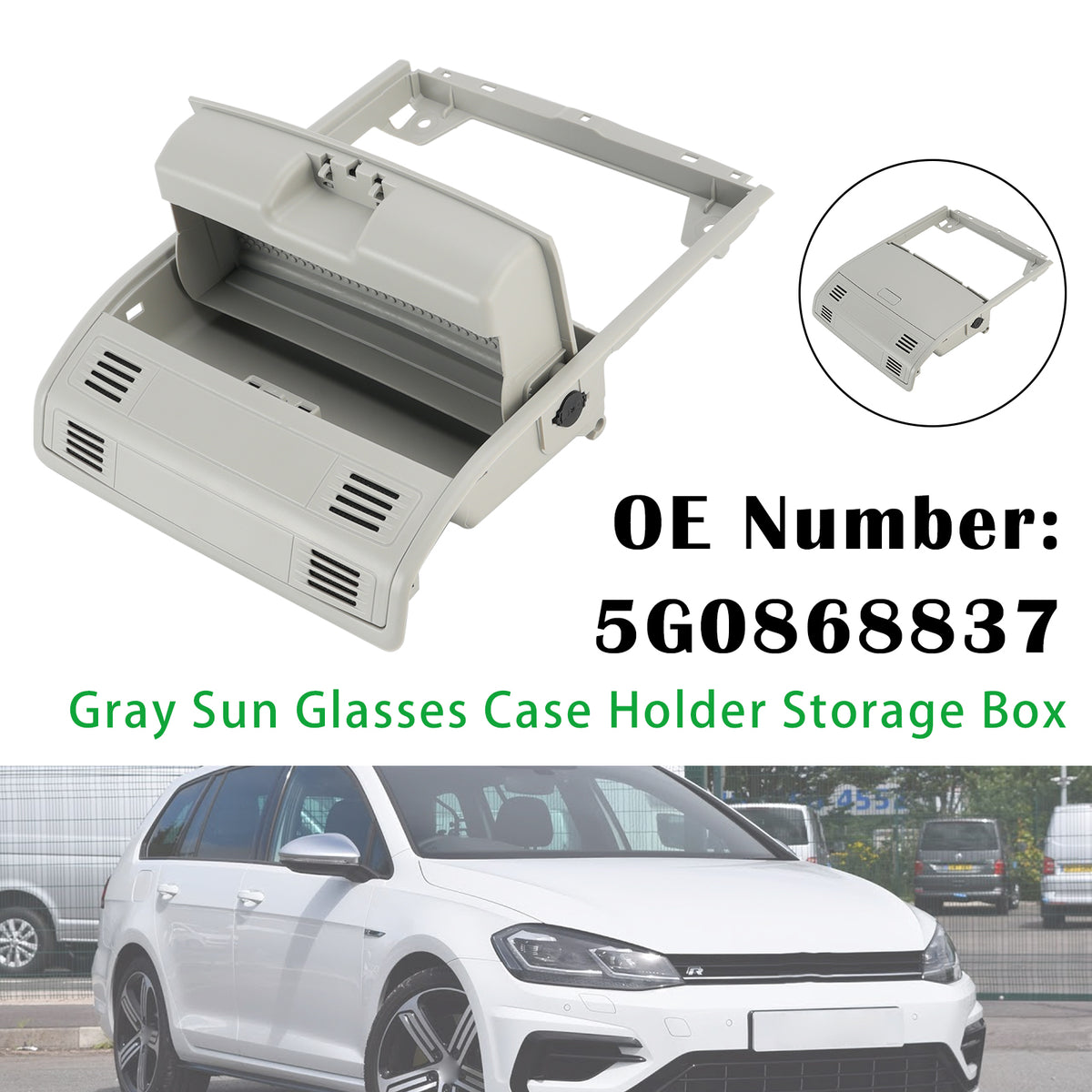 Sun Glasses Case Holder Box 5G0868837 For VW Golf MK7/MK7.5 2013-2020