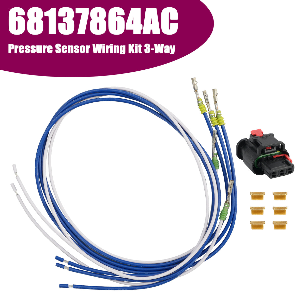 Pressure Sensor Wiring Kit 3-Way 68137864AC for Chrysler Pacifica 2017-24