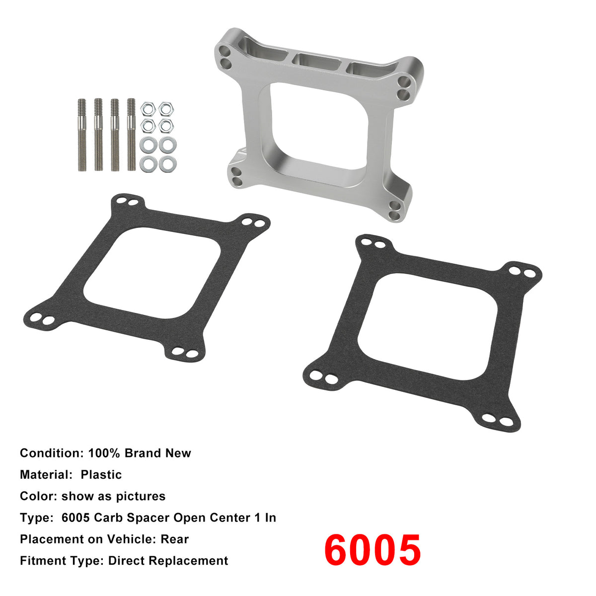 6005 Carburetor Spacer Kit 1 Inch Aluminum