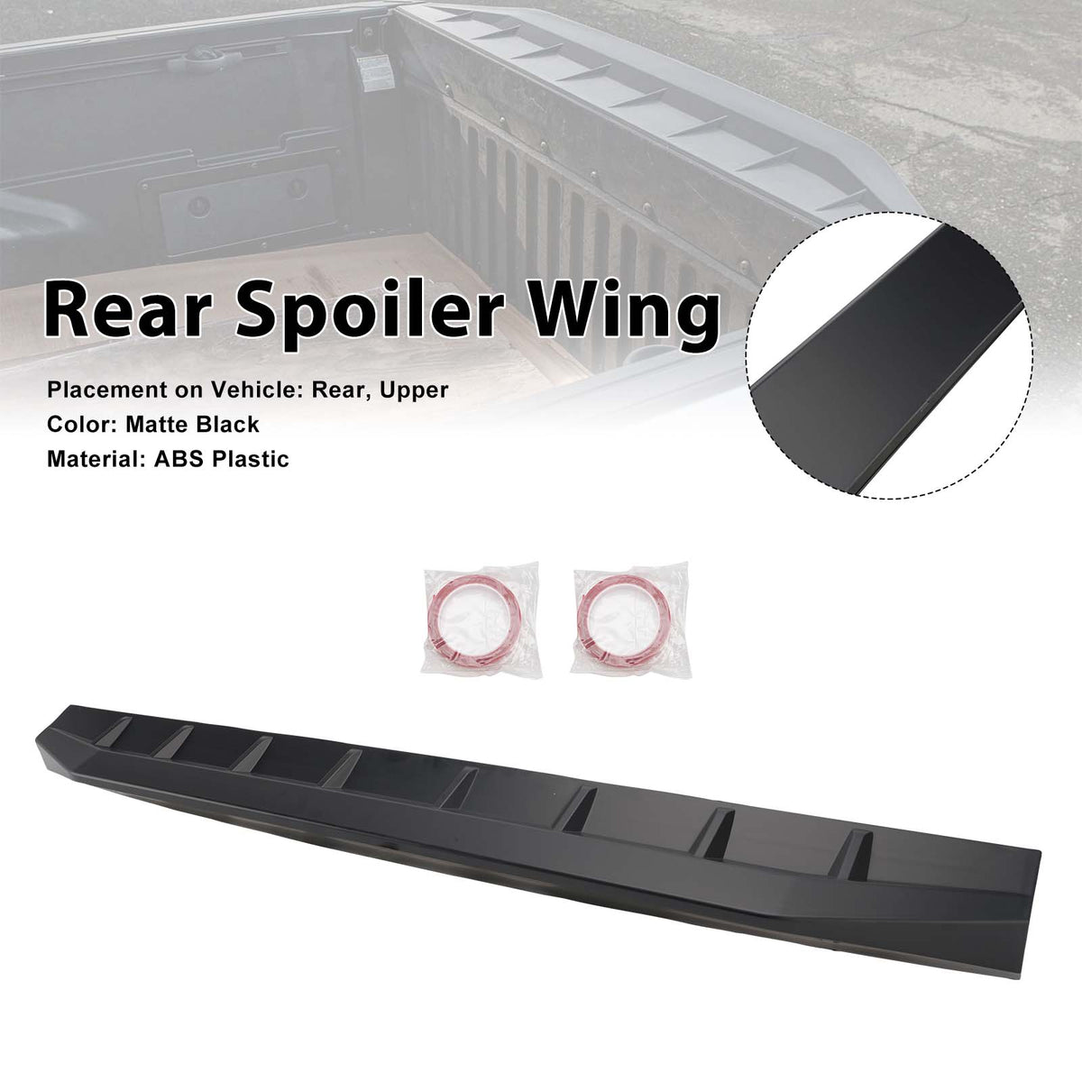 Plastic Tailgate Rear Wing Spoiler Trunk Lid Fit Toyota Tacoma 2016-2023 Black