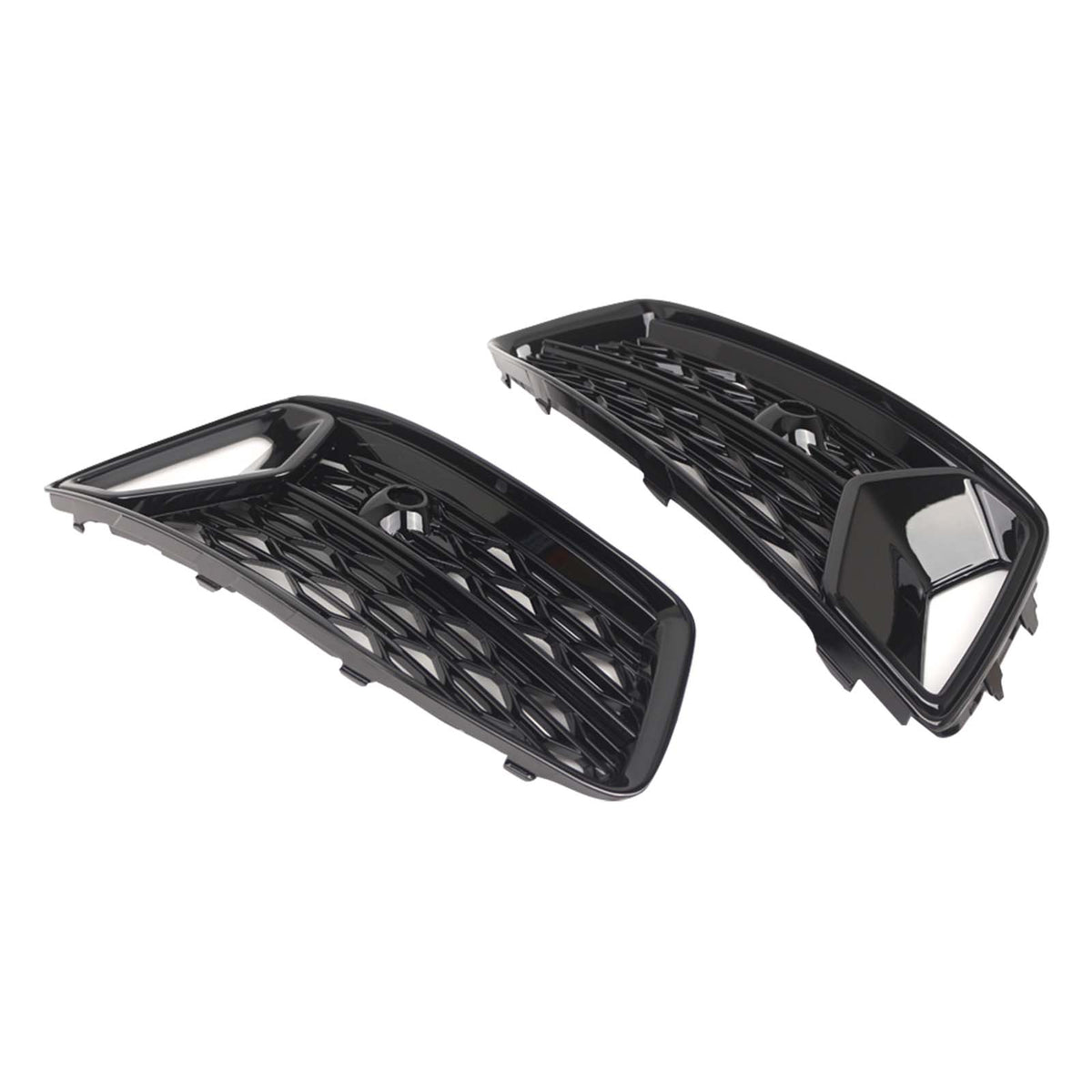 2PCS Front Bumper Grill Grille Fog Light Cover Fit Audi A6 C8 2019-2023