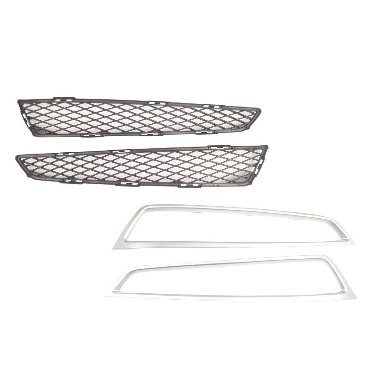 2PCS Front Grille Fog Light Cover W/ Trim Fit Acura MDX 2010-2013 Silver