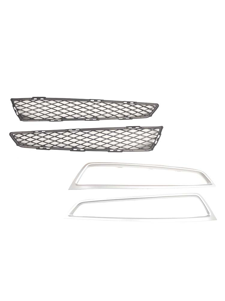 2PCS Front Grille Fog Light Cover W/ Trim Fit Acura MDX 2010-2013 Silver