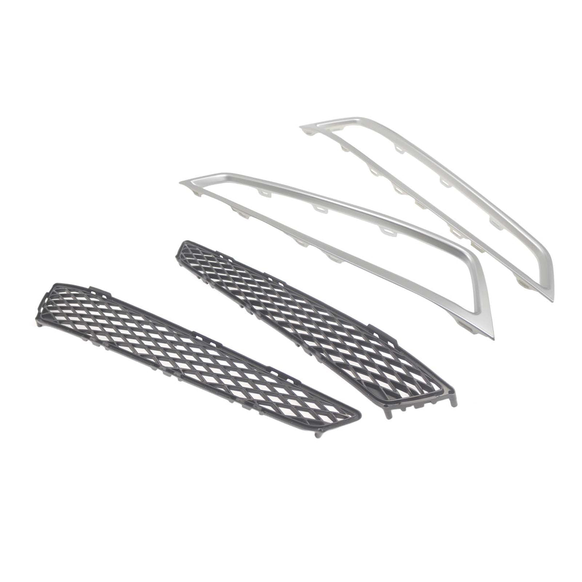 2PCS Front Grille Fog Light Cover W/ Trim Fit Acura MDX 2010-2013 Silver