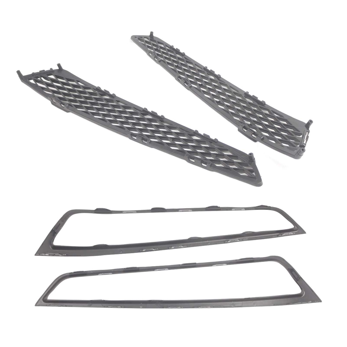 2PCS Front Grille Fog Light Cover W/ Trim Fit Acura MDX 2010-2013 Black