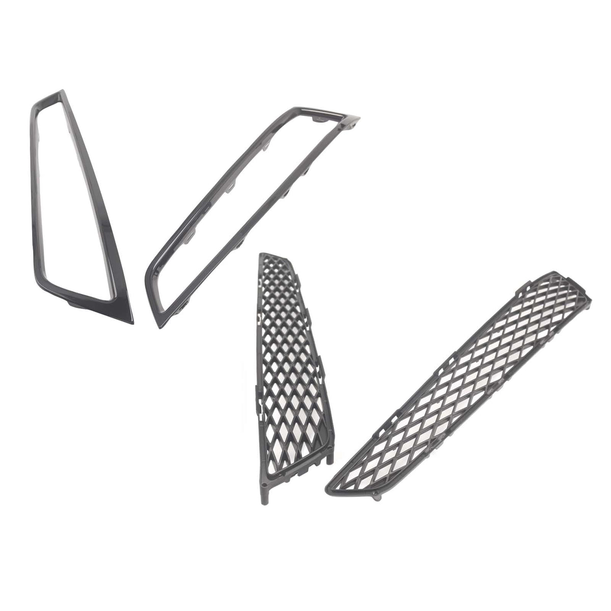 2PCS Front Grille Fog Light Cover W/ Trim Fit Acura MDX 2010-2013 Black