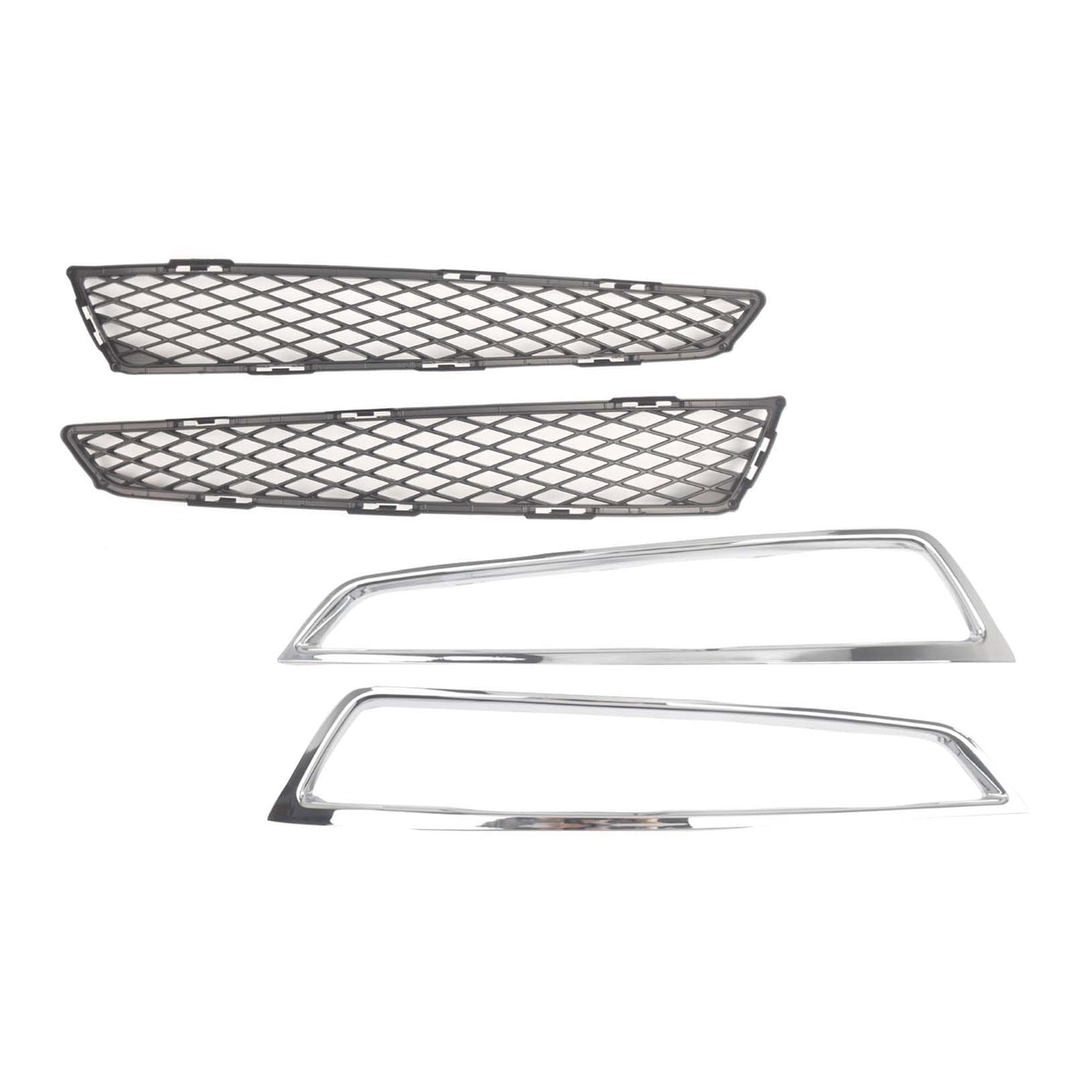2PCS Front Grille Fog Light Cover W/ Trim Fit Acura MDX 2010-2013 Chrome