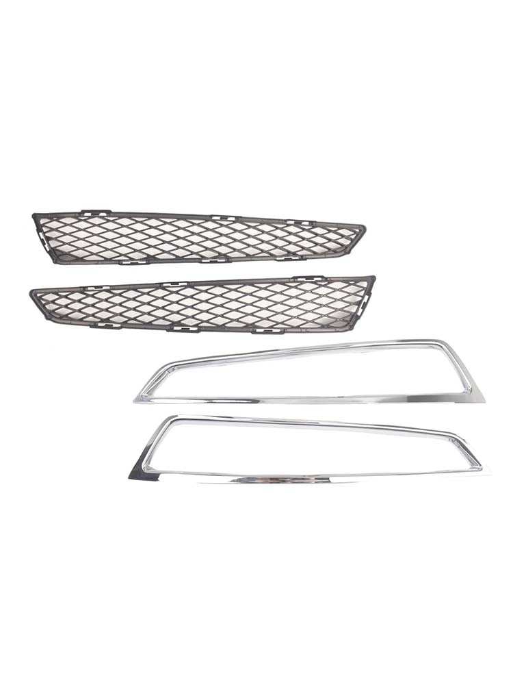 2PCS Front Grille Fog Light Cover W/ Trim Fit Acura MDX 2010-2013 Chrome