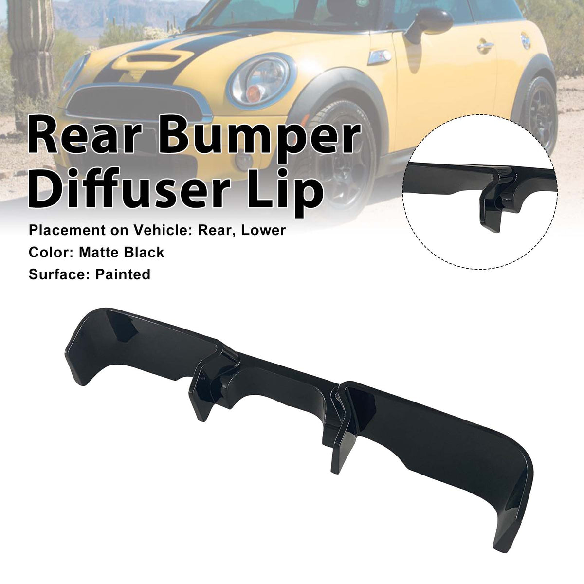 Gloss Black Rear Bumper Diffuser Lip Fit MINI COOPER JCW R55 R56 R57 2006-2013