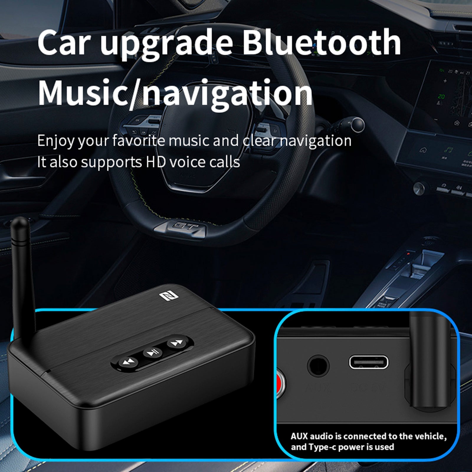 NFC Bluetooth 5.4 Audio Receiver AUX/RCA Amplifier USB Flash Drive to Play Music