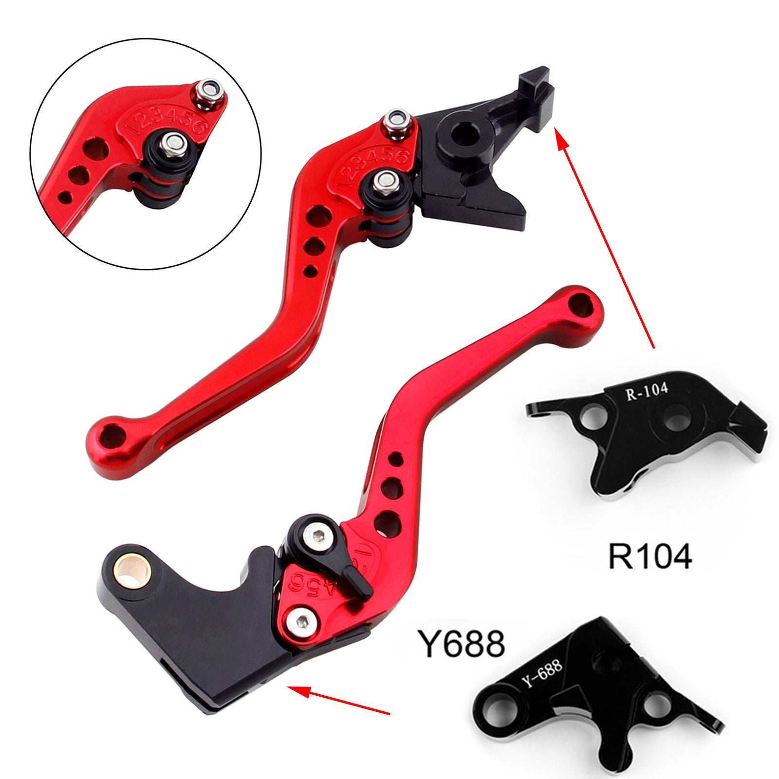 Short Brake Clutch Levers For Yamaha YZF R6 05-14 YZF R1 04-08 R6S Generic