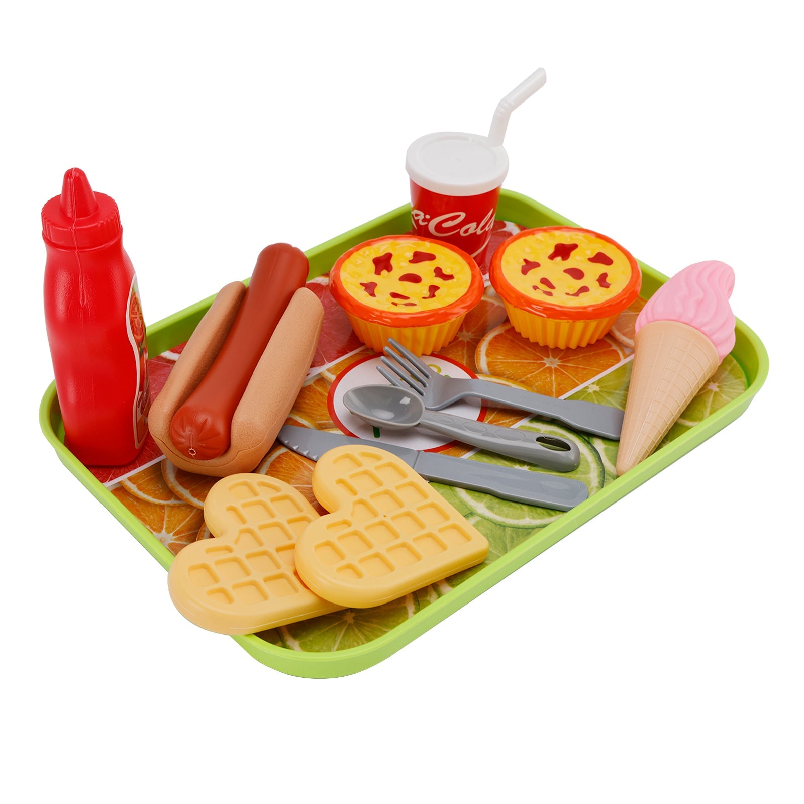 Egg Tart Waffles Ice Cream Drink Play Food Kitchen Set Children Toy Set For Kid