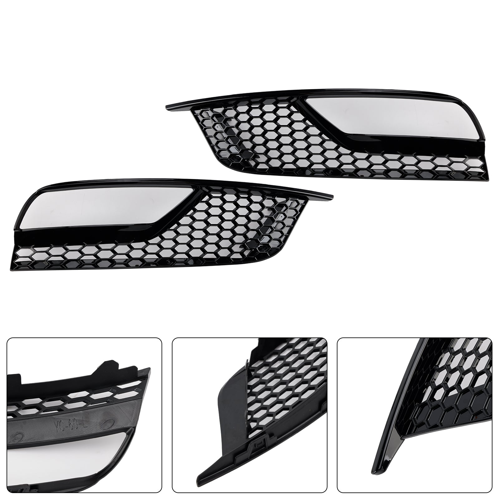 2013-2016 Audi A3 8V Sedan Gloss Black Front Fog Light Grill Covers