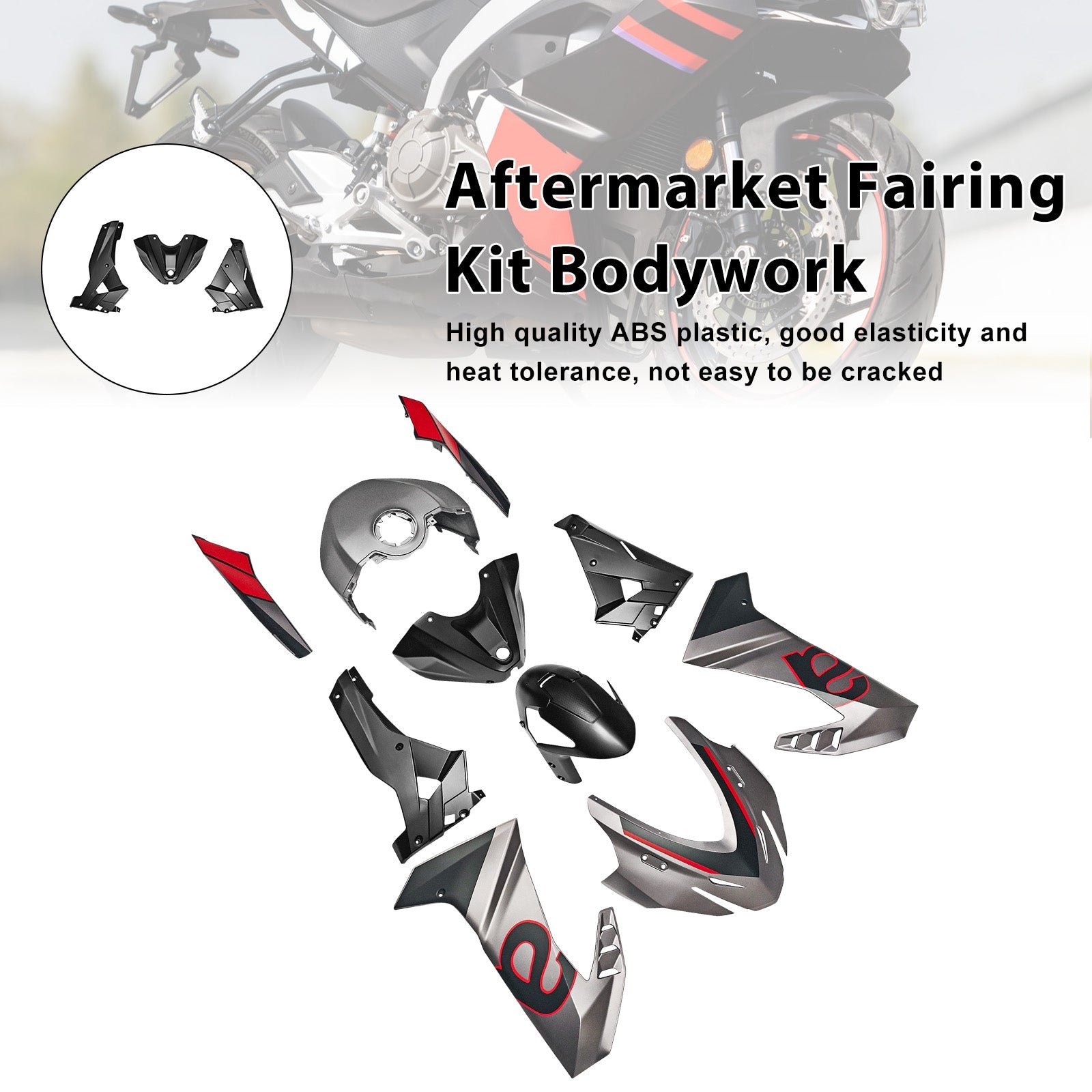 Injection ABS Plastic Bodywork Fairing Kit for Aprilia RS457 2024-2025 10#