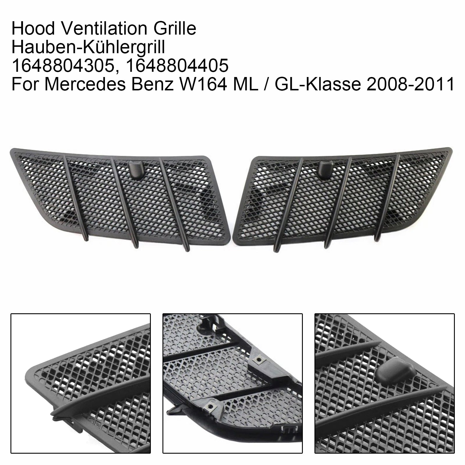 Right+Left Hood Radiator Grille 1648804305 for Mercedes W164 ML and GL-Class