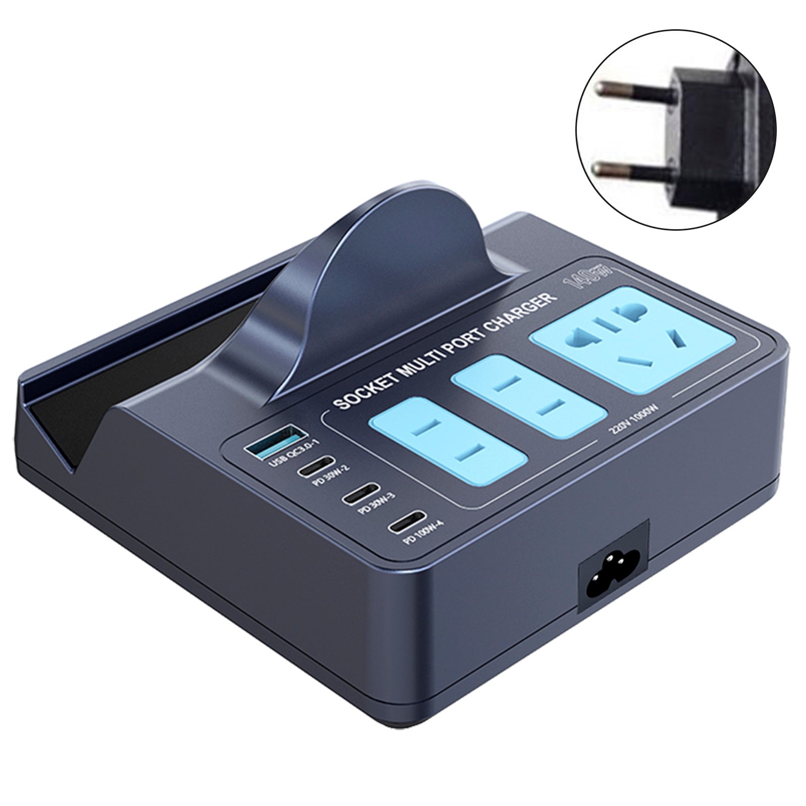 140W Smart Wireless Fast Charging Socket High Power PD100W Notebook QC Charging Mobile Phone Charger EU Plug