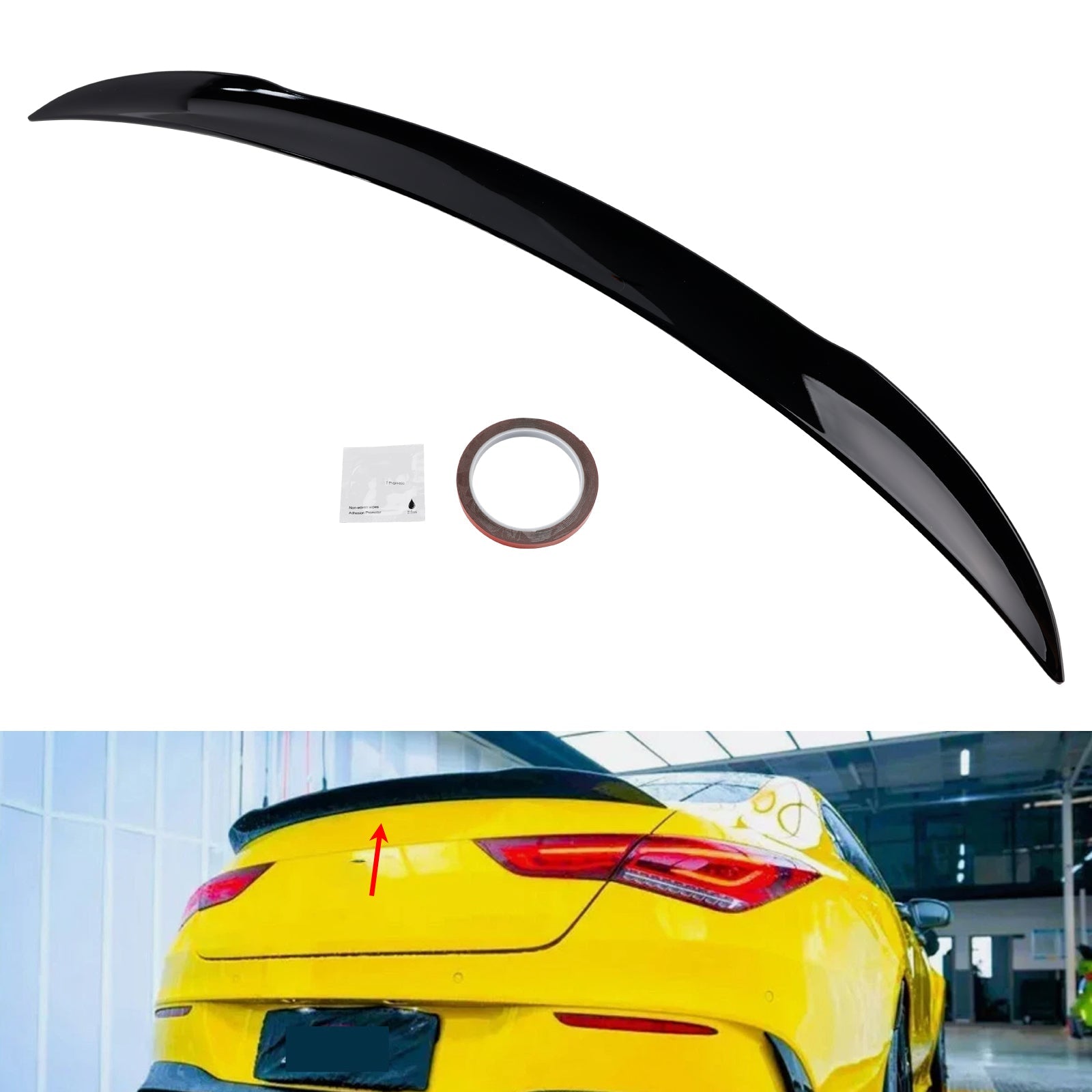 2019+ Mercedes-Benz CLA-Class W118 C118 Gloss Black Rear Boot Spoiler For