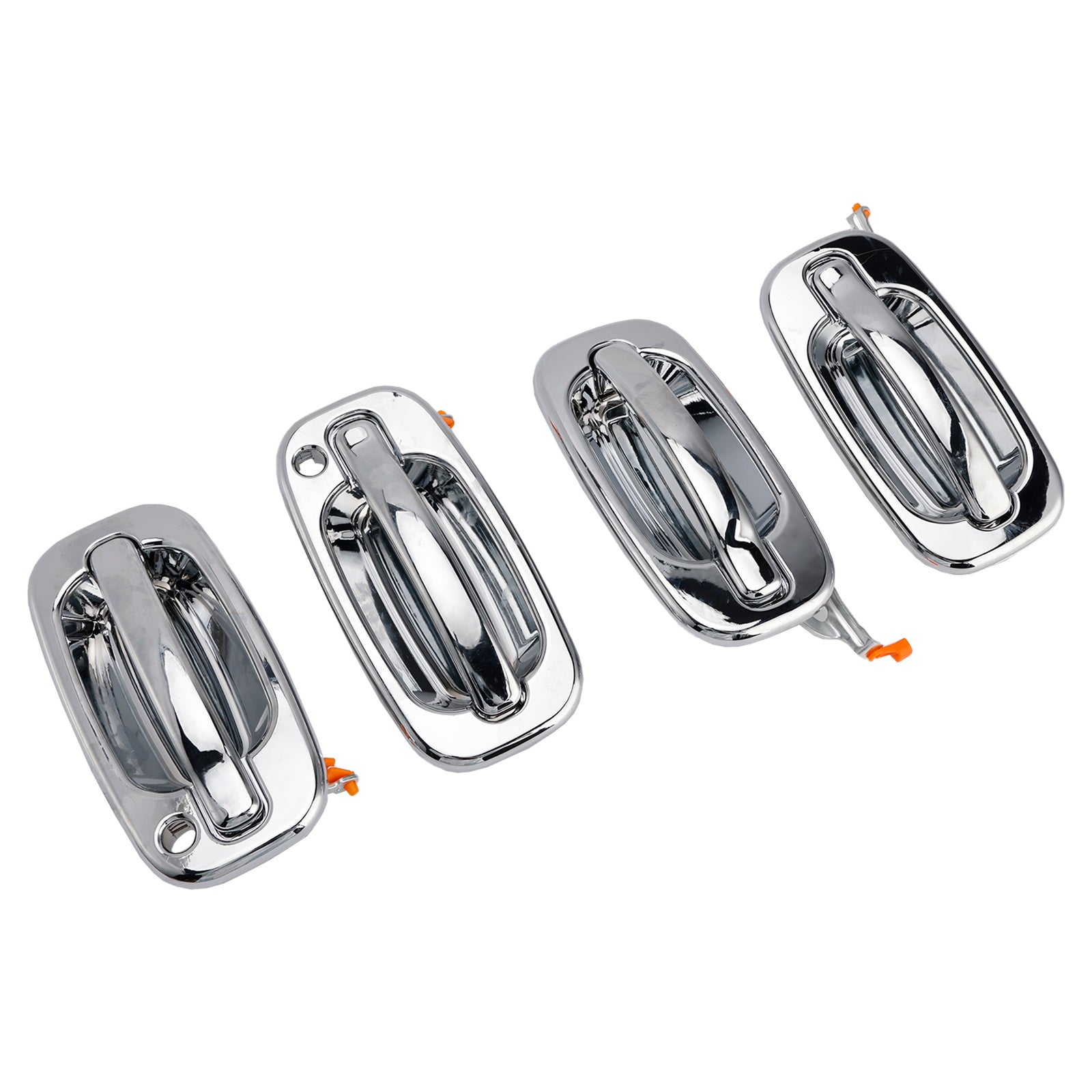 4PCs Front Exterior Door Handle Set Chrome For Chevy GMC Silverado 99-06