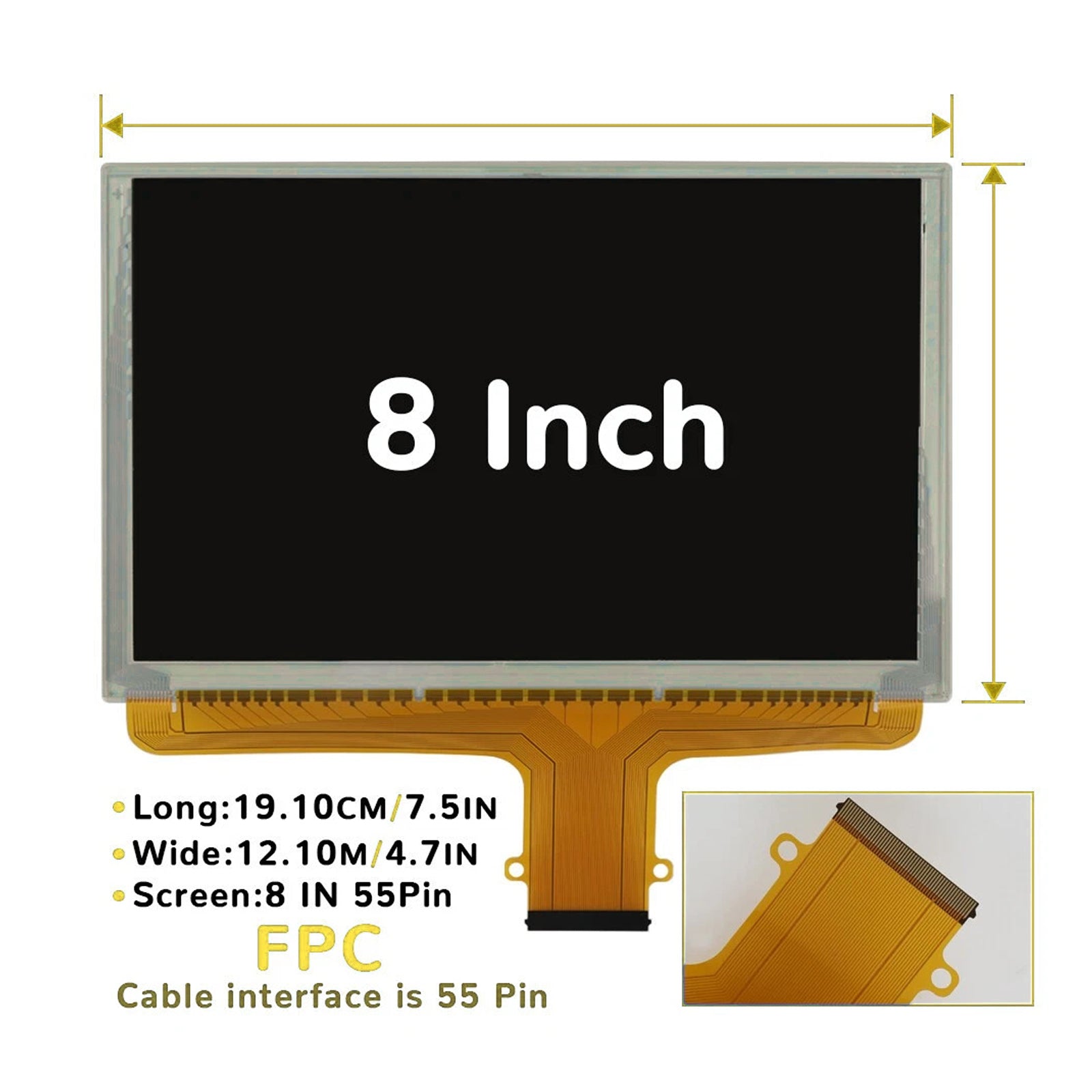 8 Inches Radio Touch-Screen Glass Digitizer DJ080PA-01A For Chevrolet Silverado