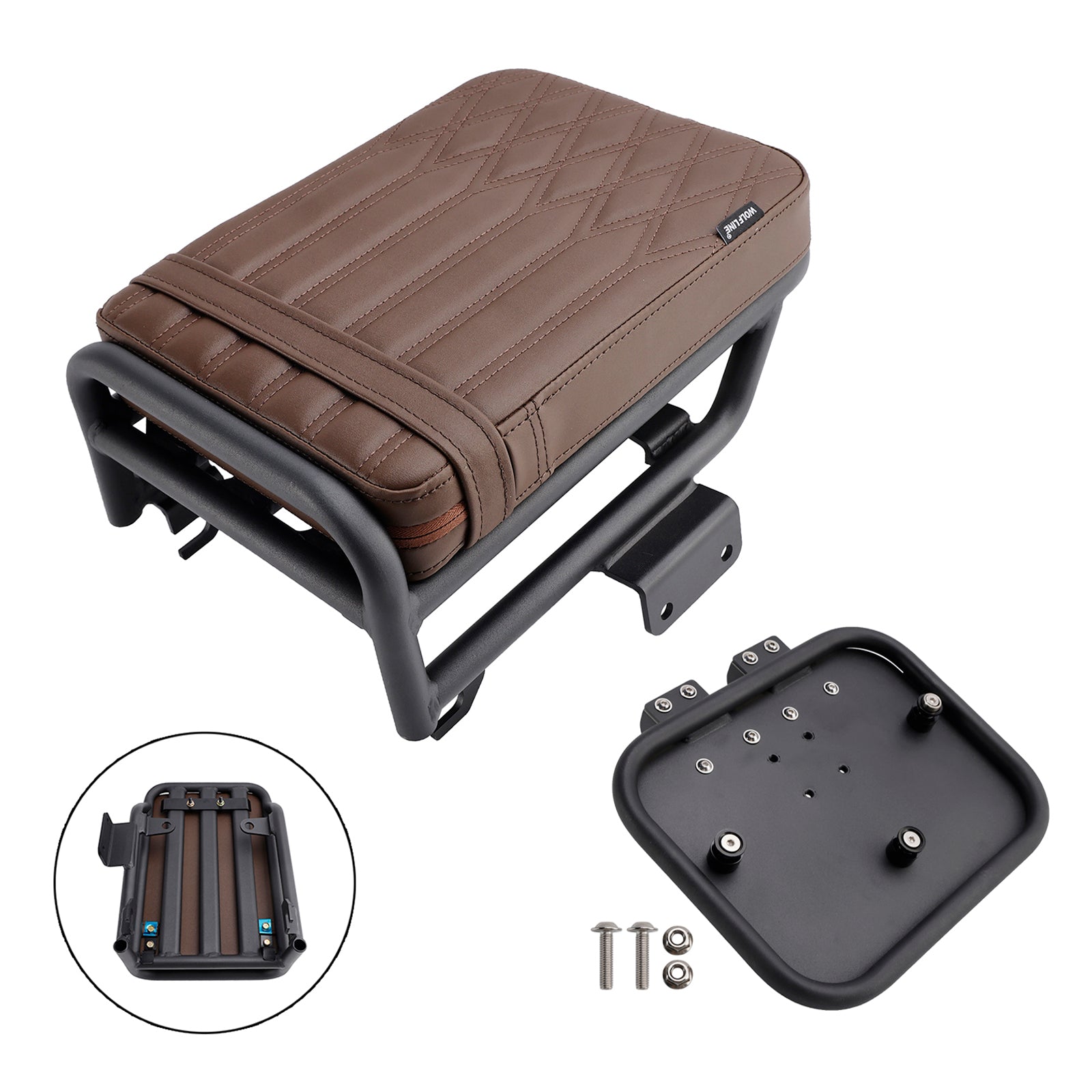 2020-2023 For Honda Ct 125 Huntercub Passenger Seat W/ Saddlebag Bracket Kit Black