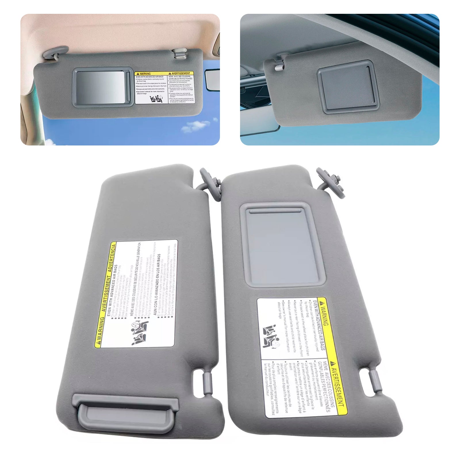2013-2018 Nissan Altima 2PCS Gray Sun Visor Left & Right 74320-04181-B1 74310-04181-B1