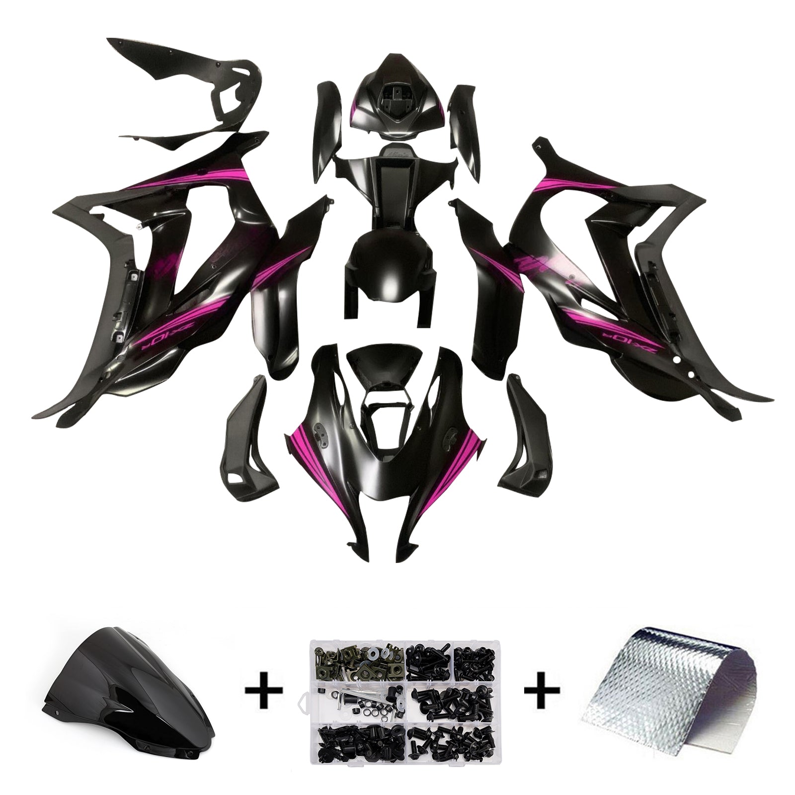 Injection Fairing Kit Bodywork Plastic ABS fit For Kawasaki ZX10R 2016-2020