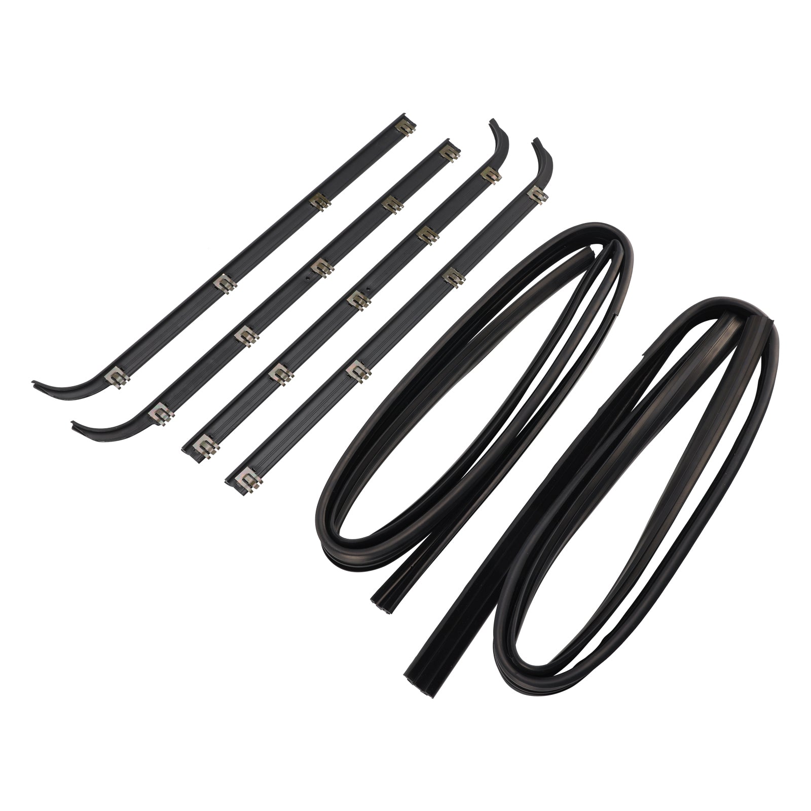 1987-1996 Ford F150 Truck Front Window Sweep 4PCS Door Window Seal Belt Weatherstrip+2PCS Seal Kit