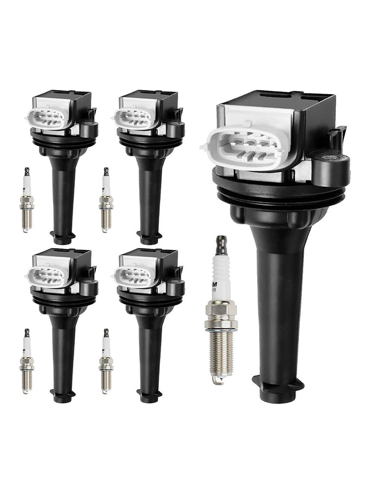 2012-2016 Volvo S60 2.5L L5 5x Ignition Coil Pack UF517+Spark Plugs