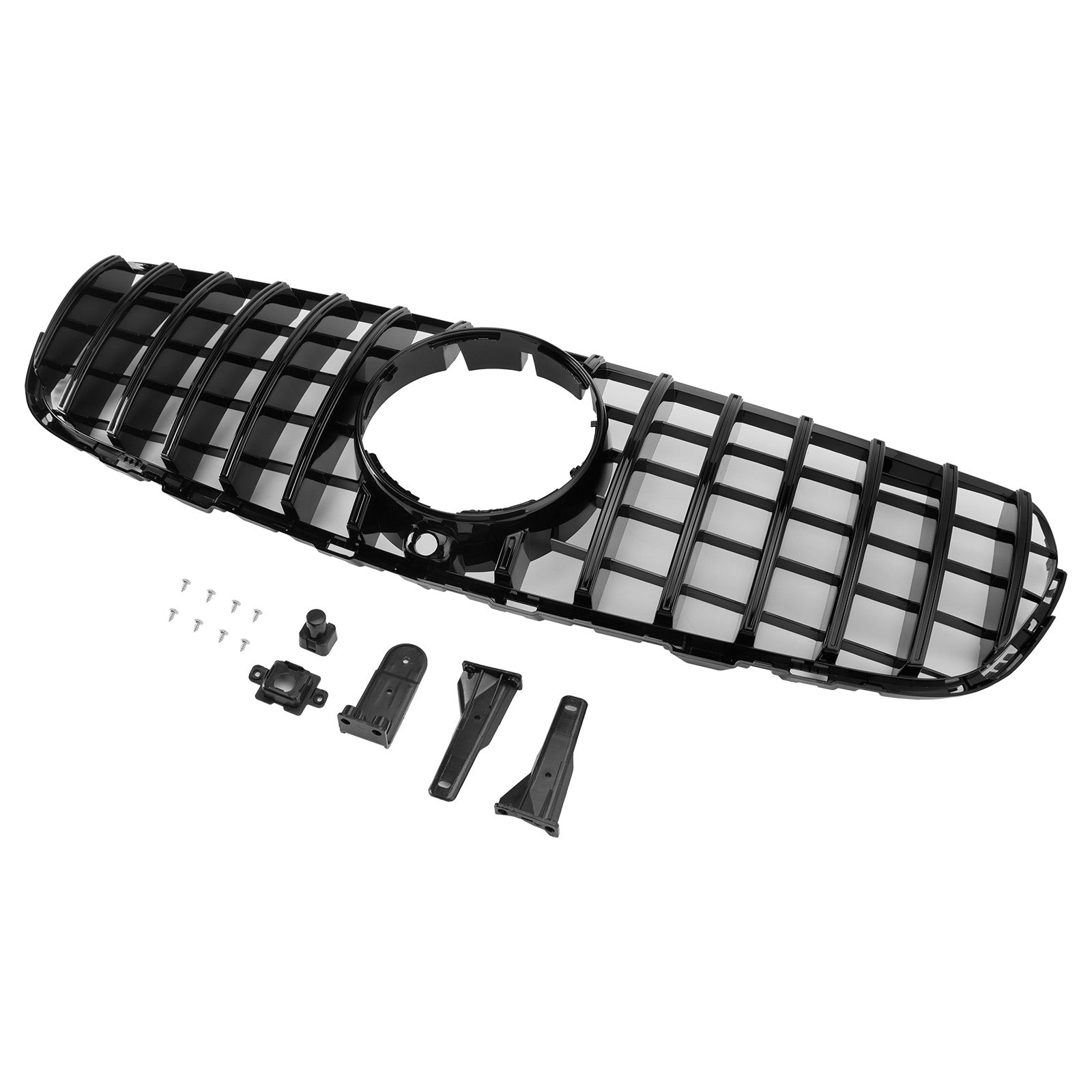 2015-2019 Mercedes Benz GLC X253 C253 Front Bumper Grill Grille Gloss Black