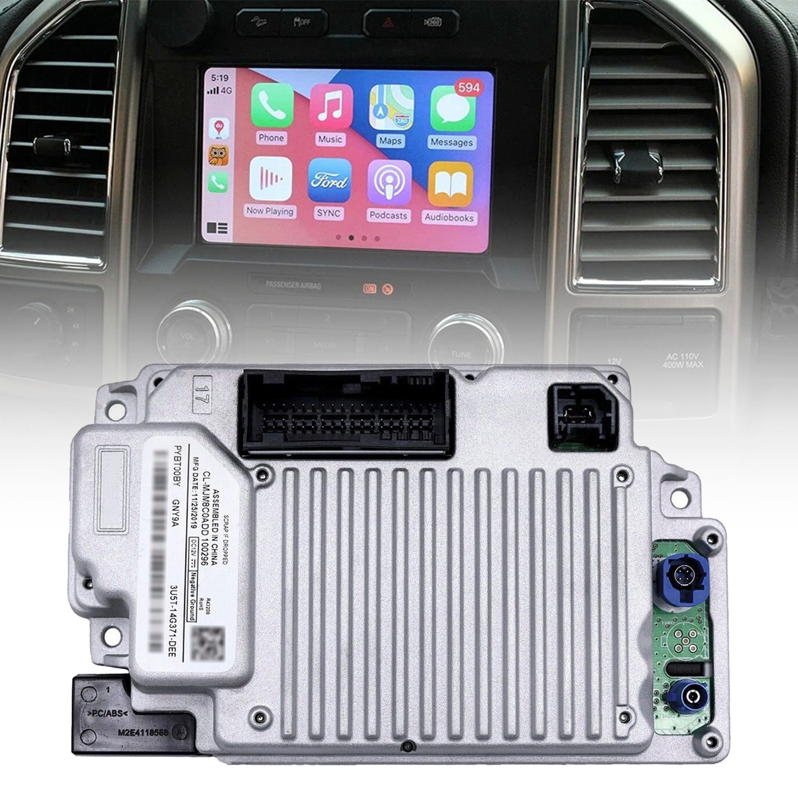 2016+ Ford Mustang Sync 3 APIM 3.4 Navigation Module HP5T-14G371-CAG HL3T-14G370-GCD