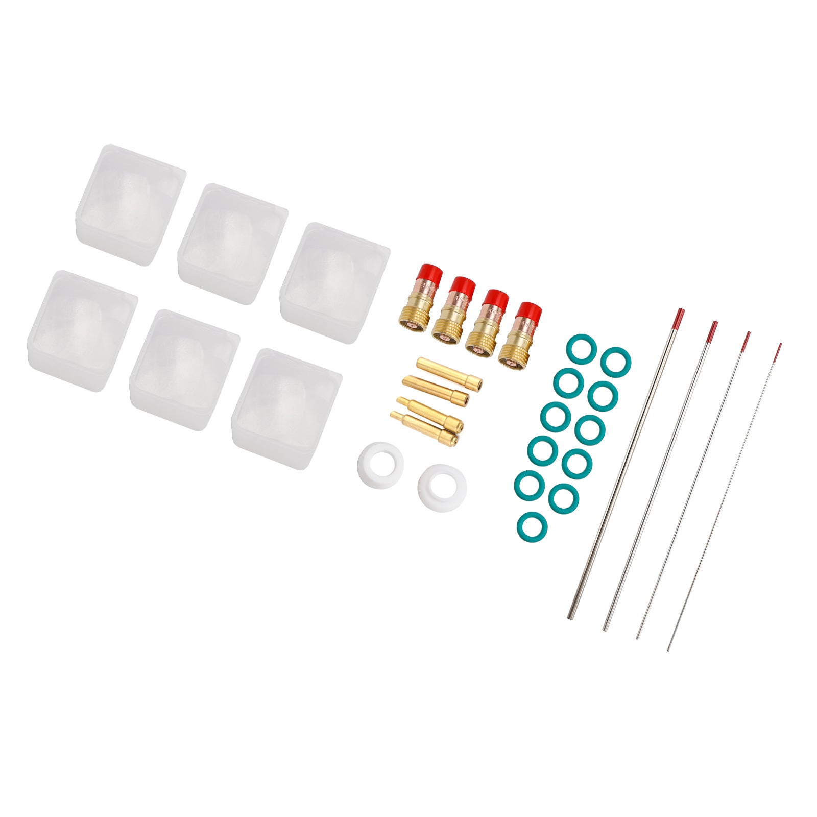 30Pcs TIG Welding Stubby Gas Lens Pyrex Cup Kit Fits For Tig WP-17/18/26 Torch