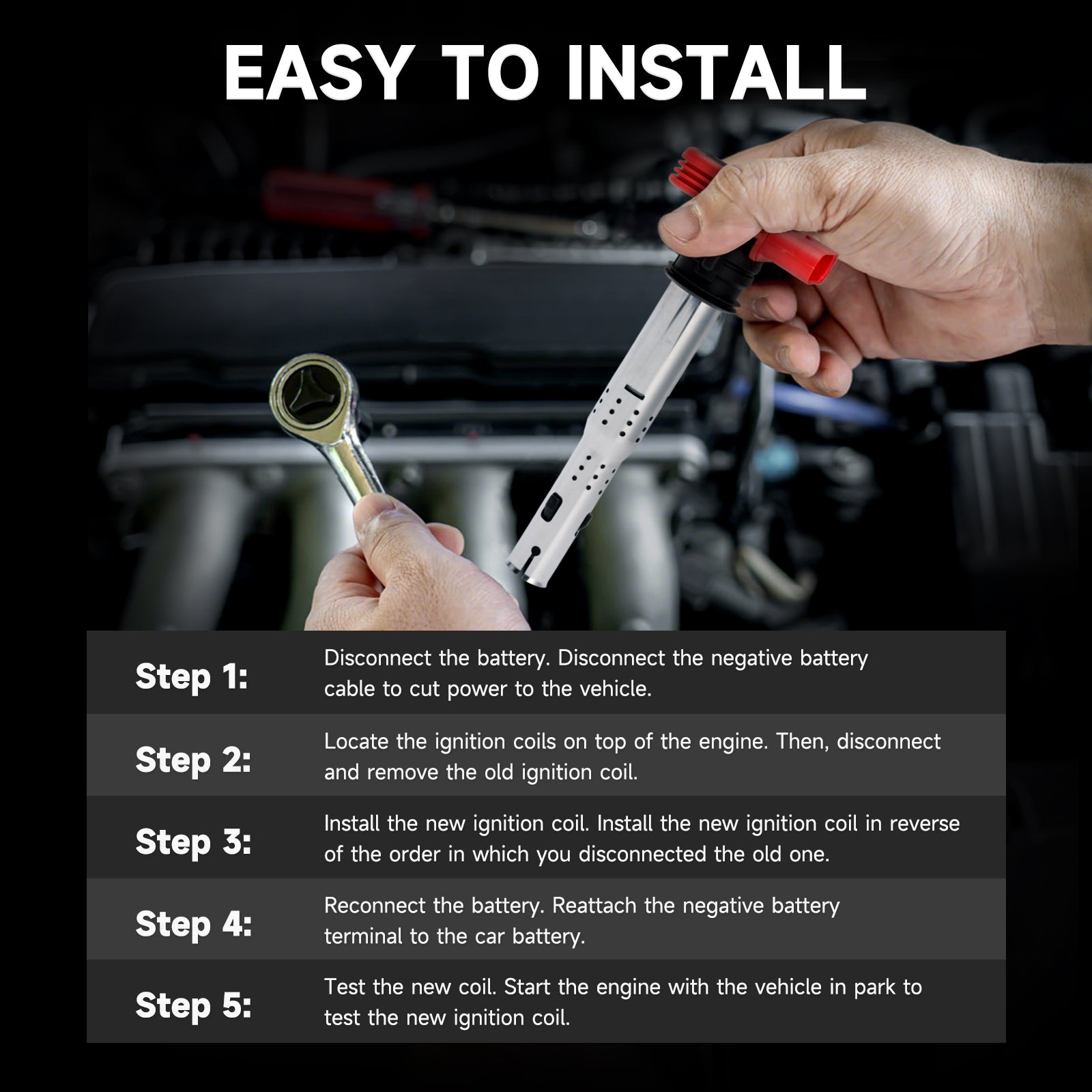 4x Red Coil Packs Set For Audi A3 A4 A5 A6 Q5 TT 06E905115 06D905115 06E905115E