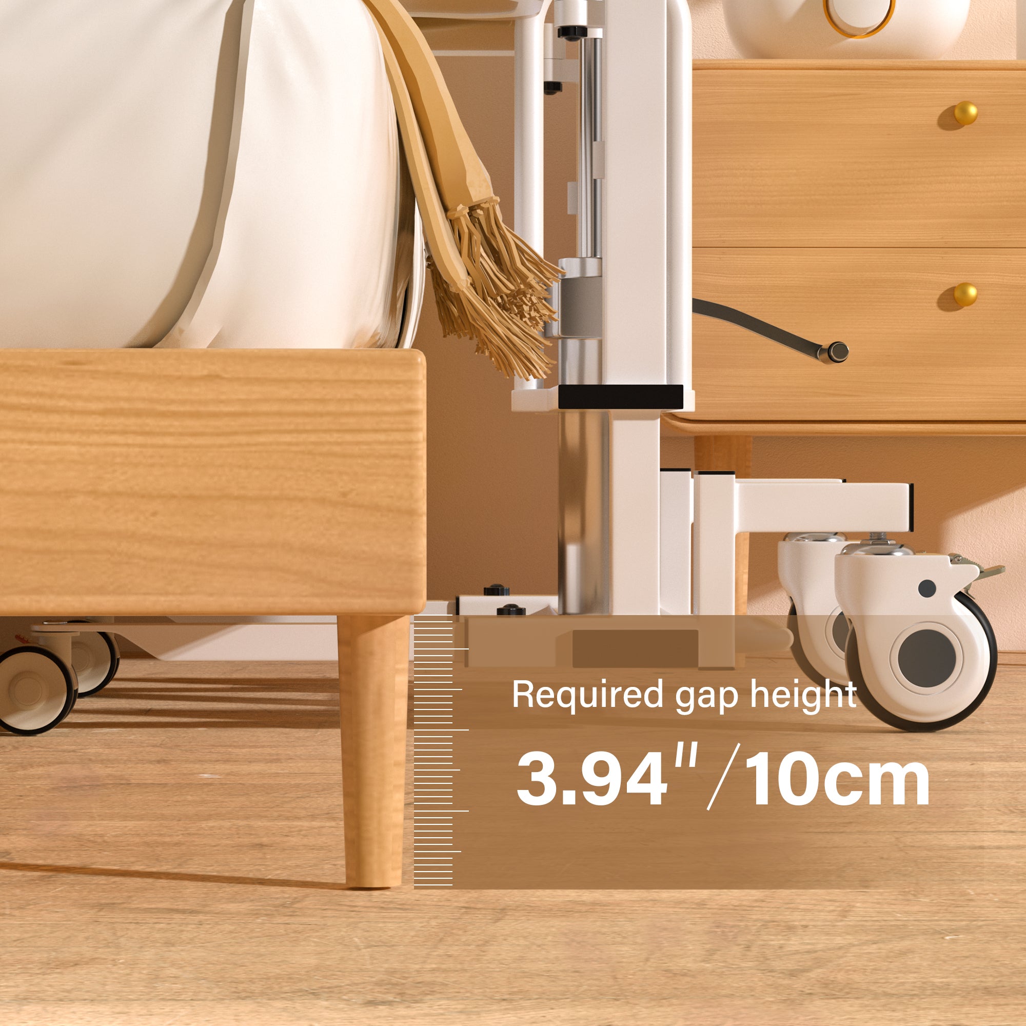 Hydraulic Patient Transfer Lift Wheelchair w/180° Split Seat And Table