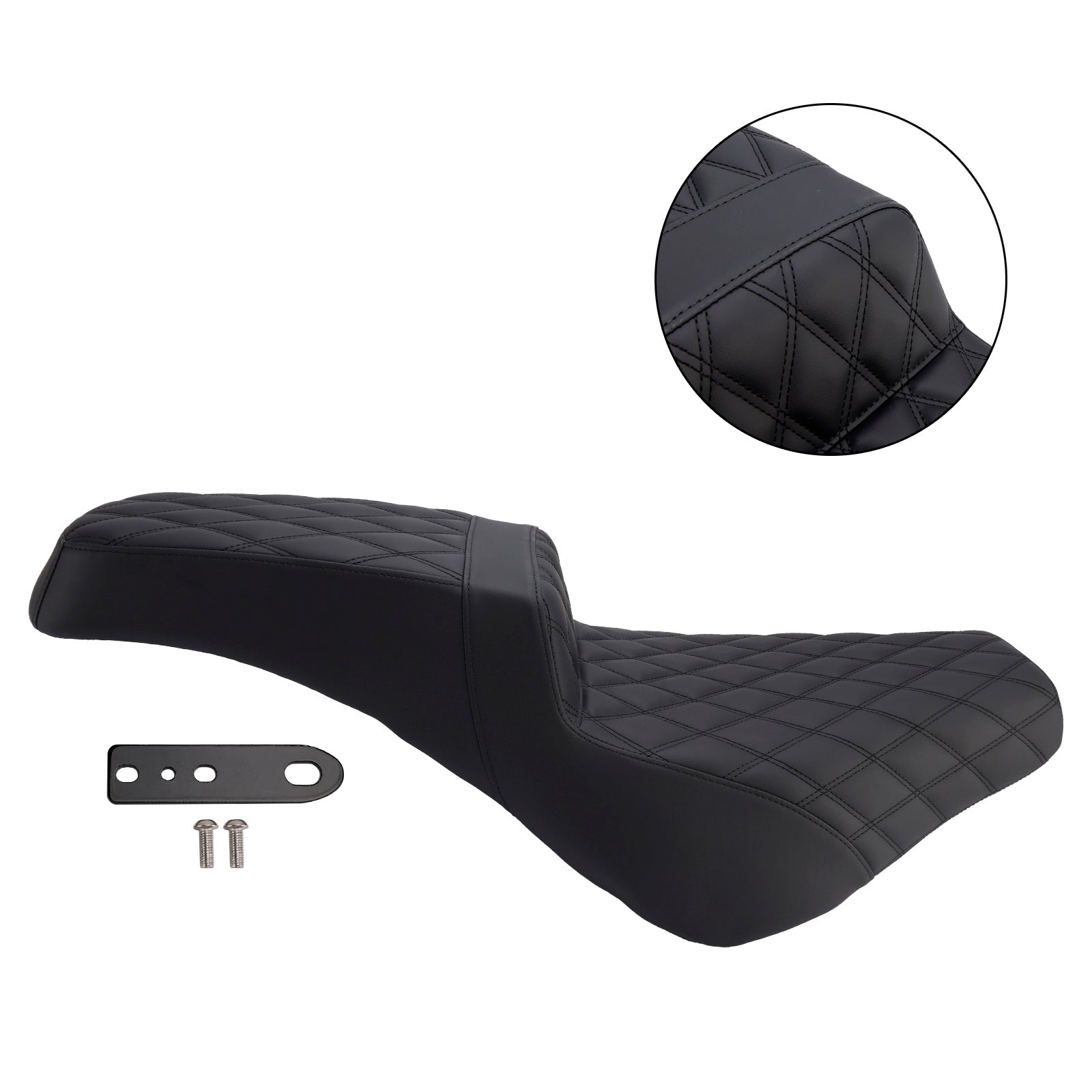 2021-2025 Street Bob 114 Softail Ribbed Complete Cushion Rider Passenger Seat