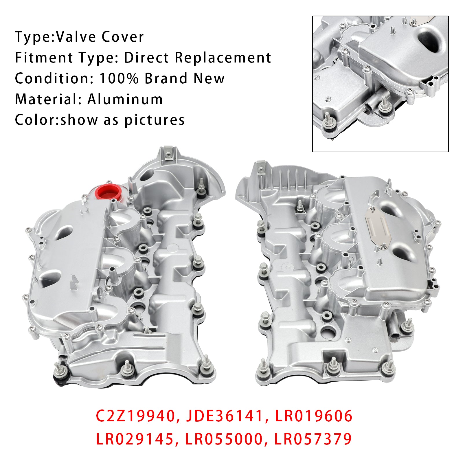 Land Rover Discovery Range Rover 3.0 V6 306DT Aluminum Valve Cover Pair