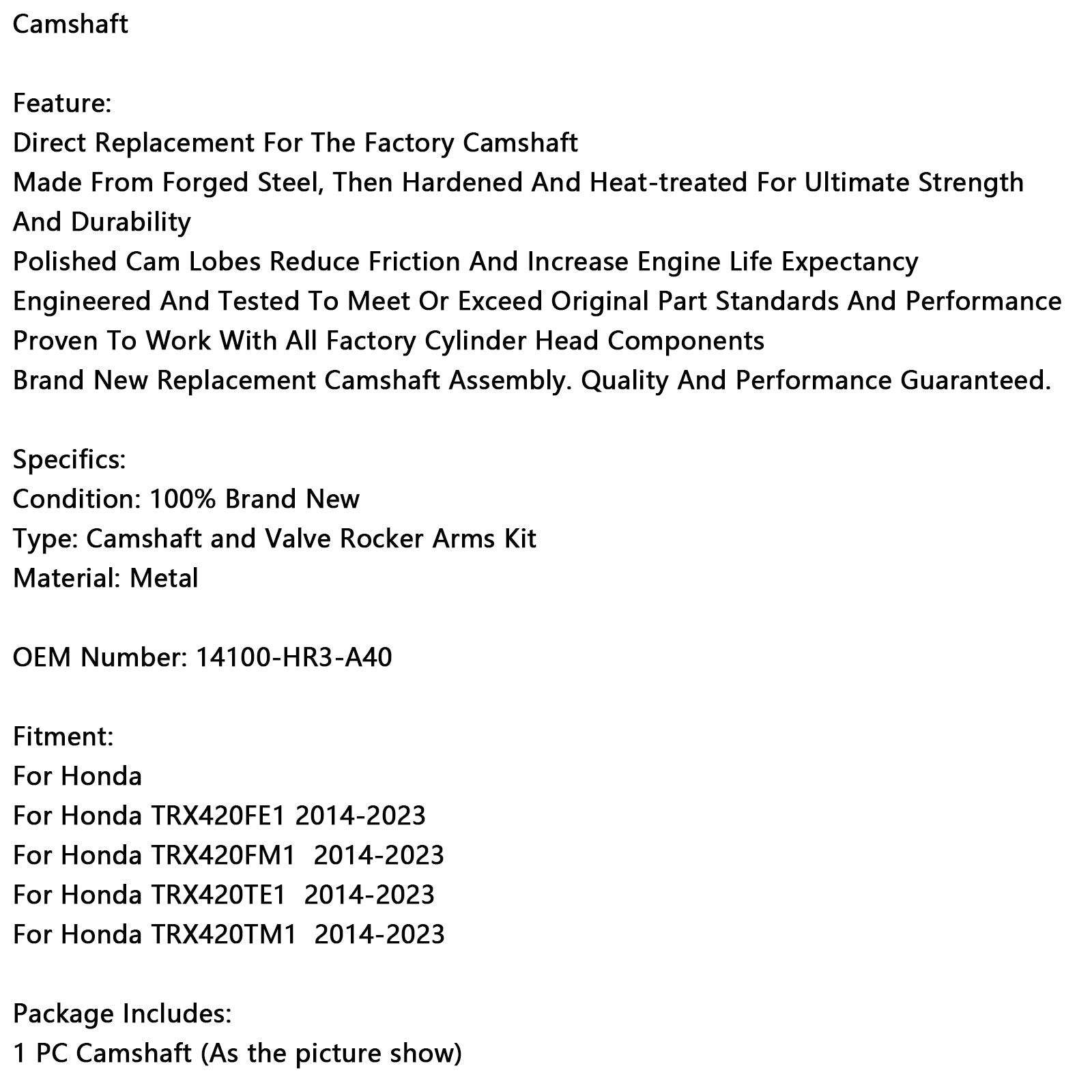 14100-HR3-A40 Camshaft Rocker Arm For Honda TRX420 2014-2023