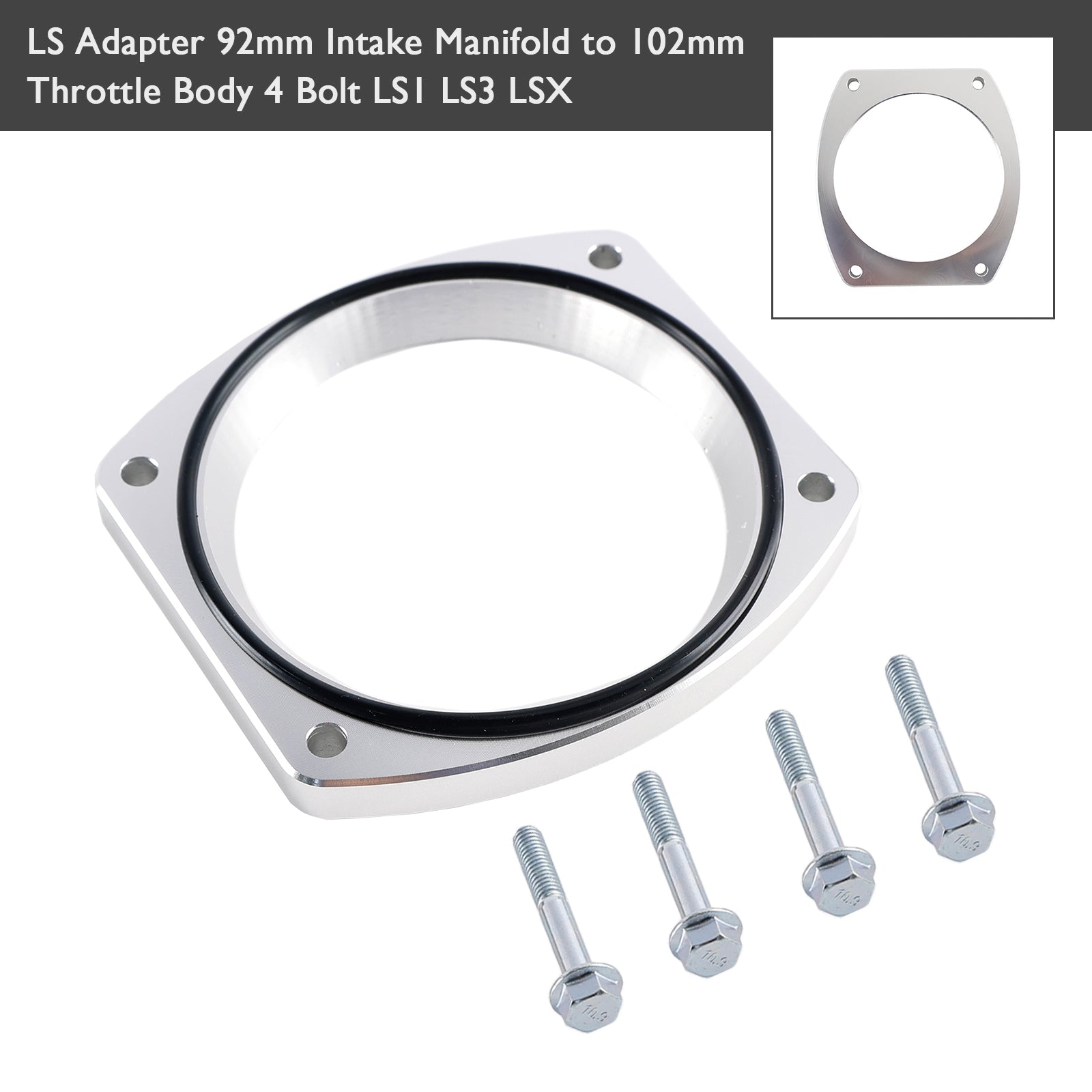 For LS Adapter 92mm Intake Manifold to 102mm Throttle Body 4 Bolt LS1 LS3 LSX