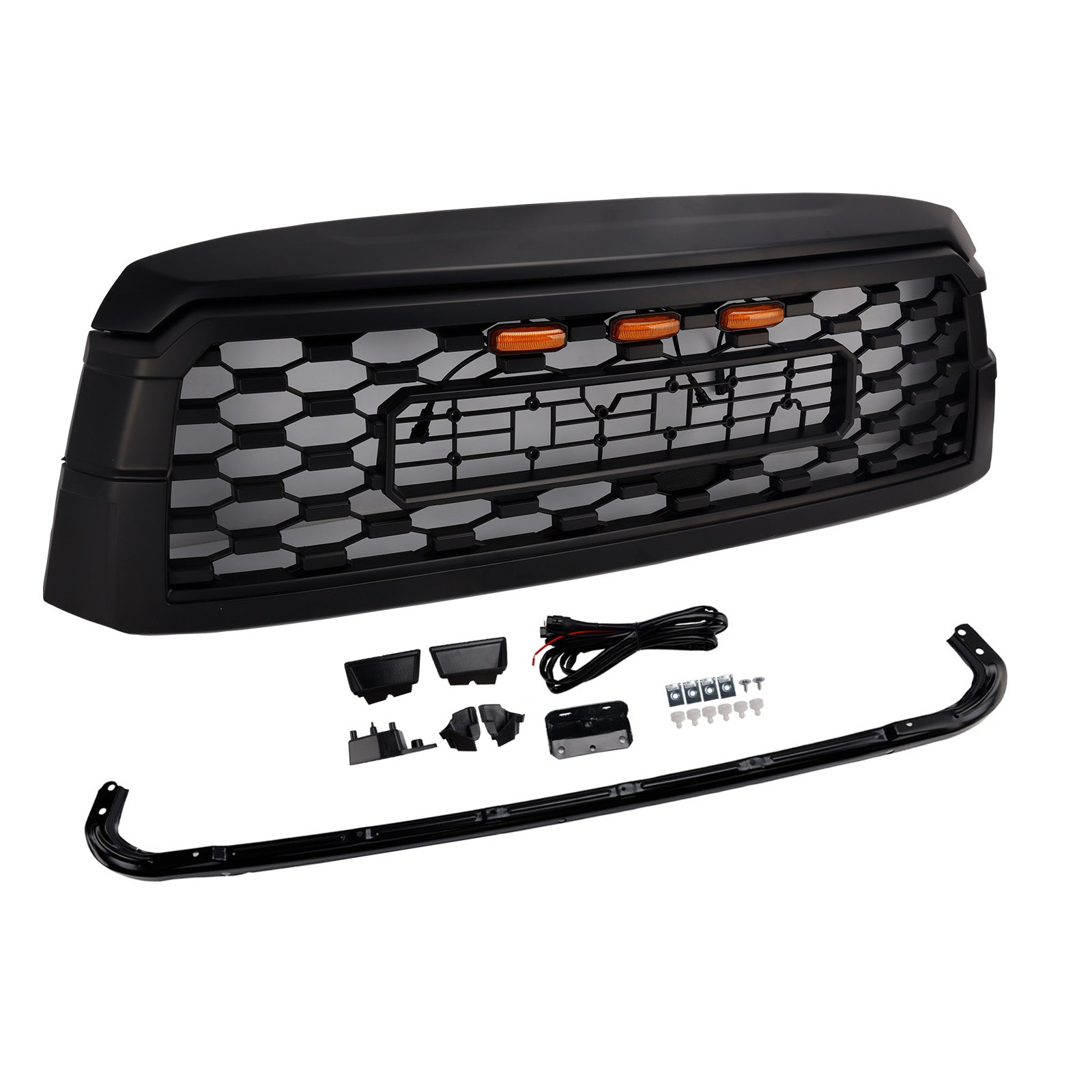 2019-2021 Toyota Sequoia W/ Led Light Black Front Bumper Grille Grill